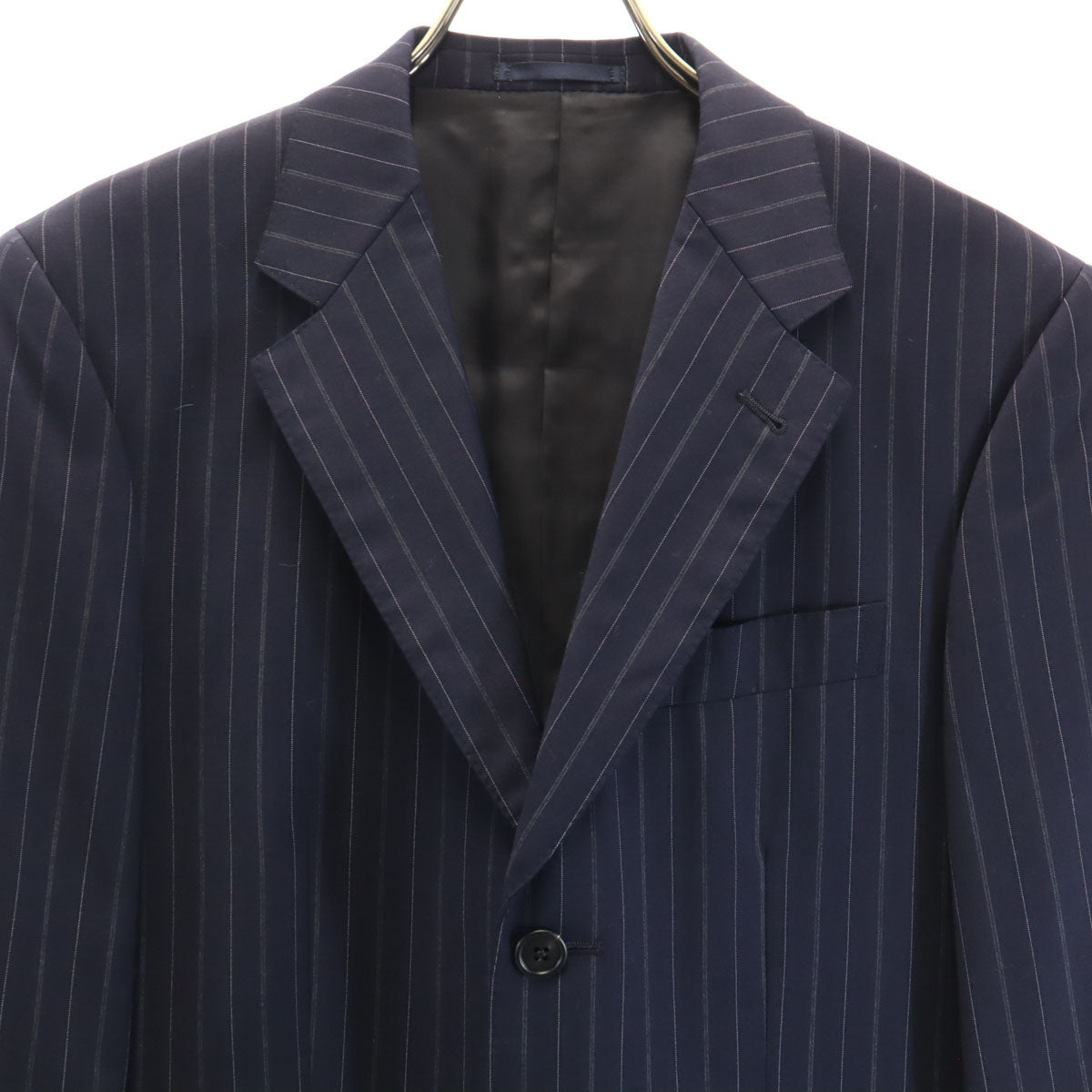 Paul Smith LONDON ポールスミスロンドン 日本製 ストライプ柄 ロロピアーナ生地 スーツ 上下 セットアップ M ネイビー メンズ