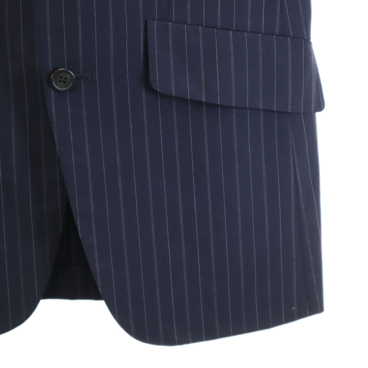 Paul Smith LONDON ポールスミスロンドン 日本製 ストライプ柄 ロロピアーナ生地 スーツ 上下 セットアップ M ネイビー メンズ