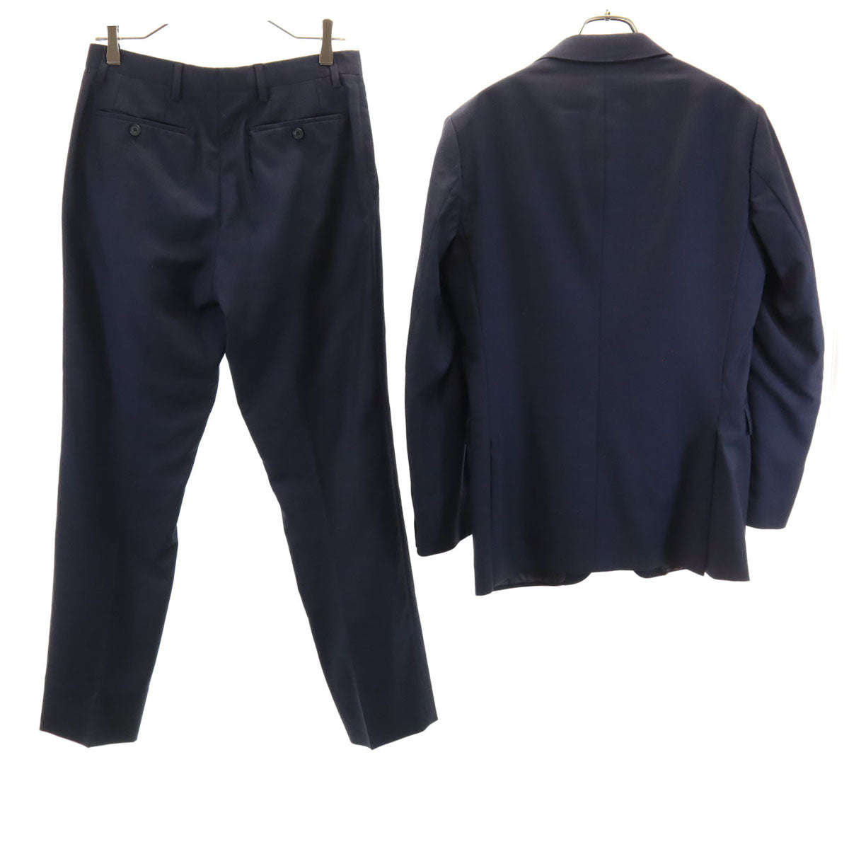 BURBERRY LONDON バーバリーロンドン イタリア製 スーツ 上下 セットアップ 46R ネイビー 衣装カバー付き メンズ