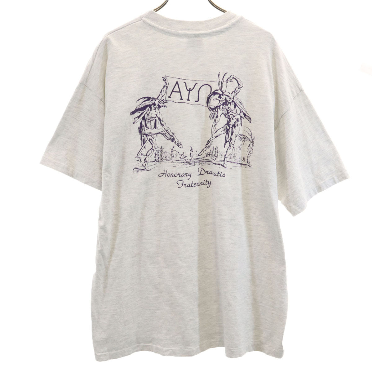 Hanes ヘインズ 90s USA製 オールド バックプリント 半袖 Tシャツ XL グレー シングルステッチ BEEFY-T メンズ