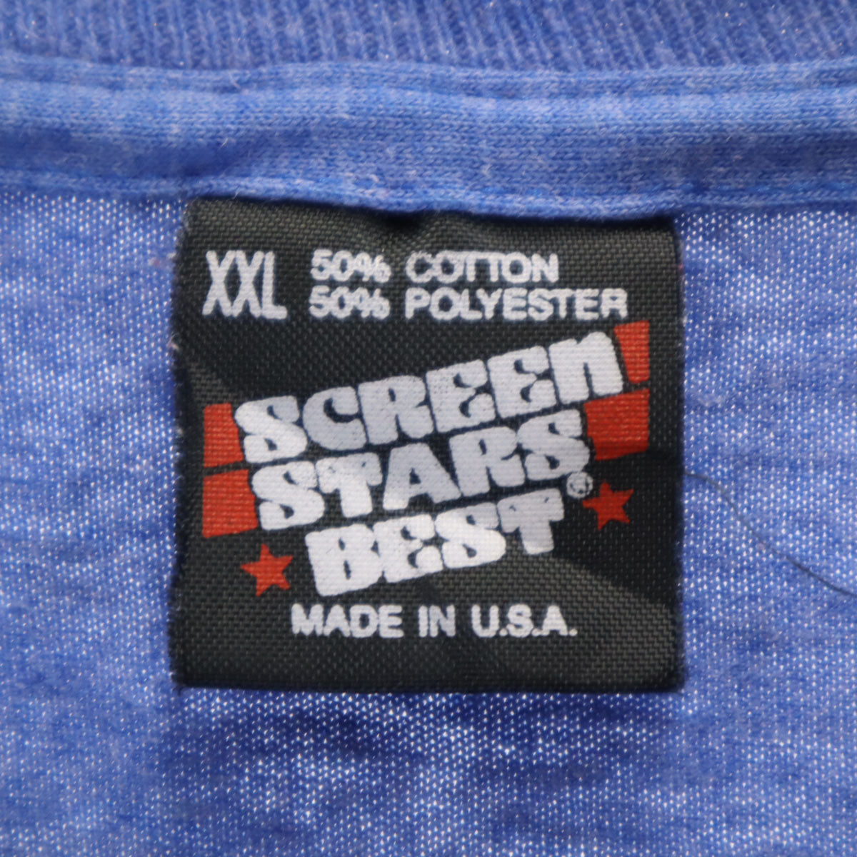 SCREEN STARS BEST スクリーンスターズベスト 90s USA製 オールド ツリー プリント 半袖 Tシャツ XXL ブルー シングルステッチ ビッグサイズ メンズ