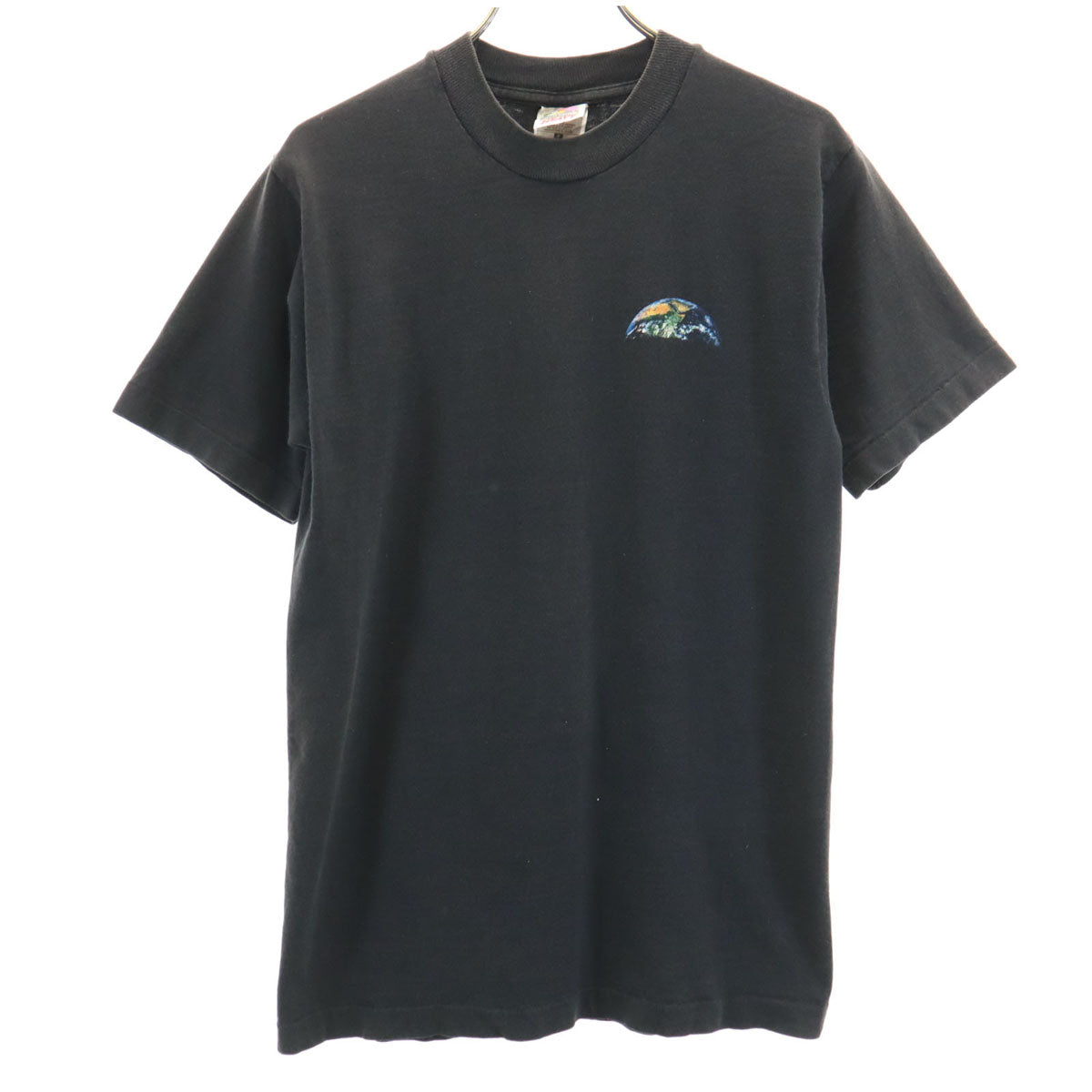 FRUIT OF THE LOOM フルーツオブザルーム 00s オールド バックプリント 宇宙 半袖 Tシャツ S ブラック シングルステッチ メンズ