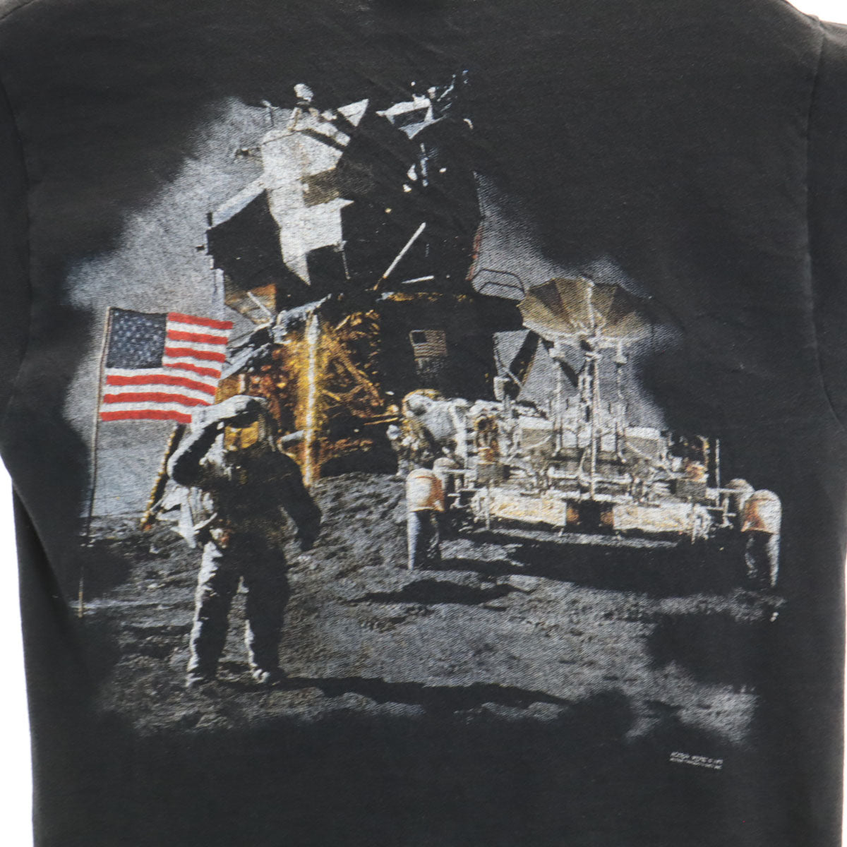 FRUIT OF THE LOOM フルーツオブザルーム 00s オールド バックプリント 宇宙 半袖 Tシャツ S ブラック シングルステッチ メンズ