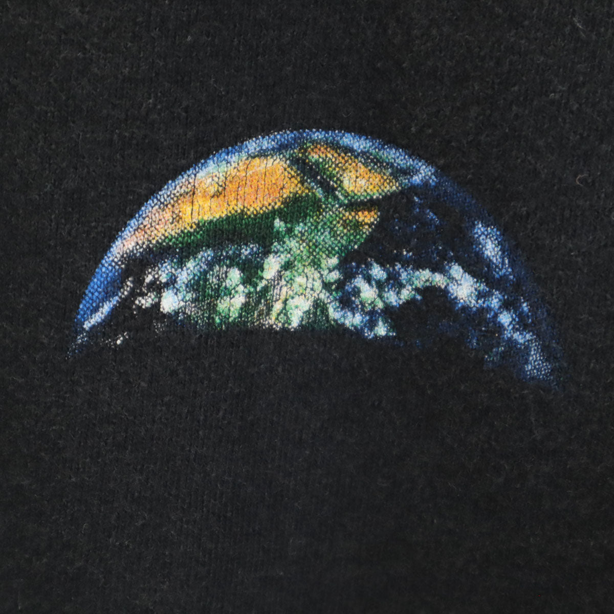 FRUIT OF THE LOOM フルーツオブザルーム 00s オールド バックプリント 宇宙 半袖 Tシャツ S ブラック シングルステッチ メンズ