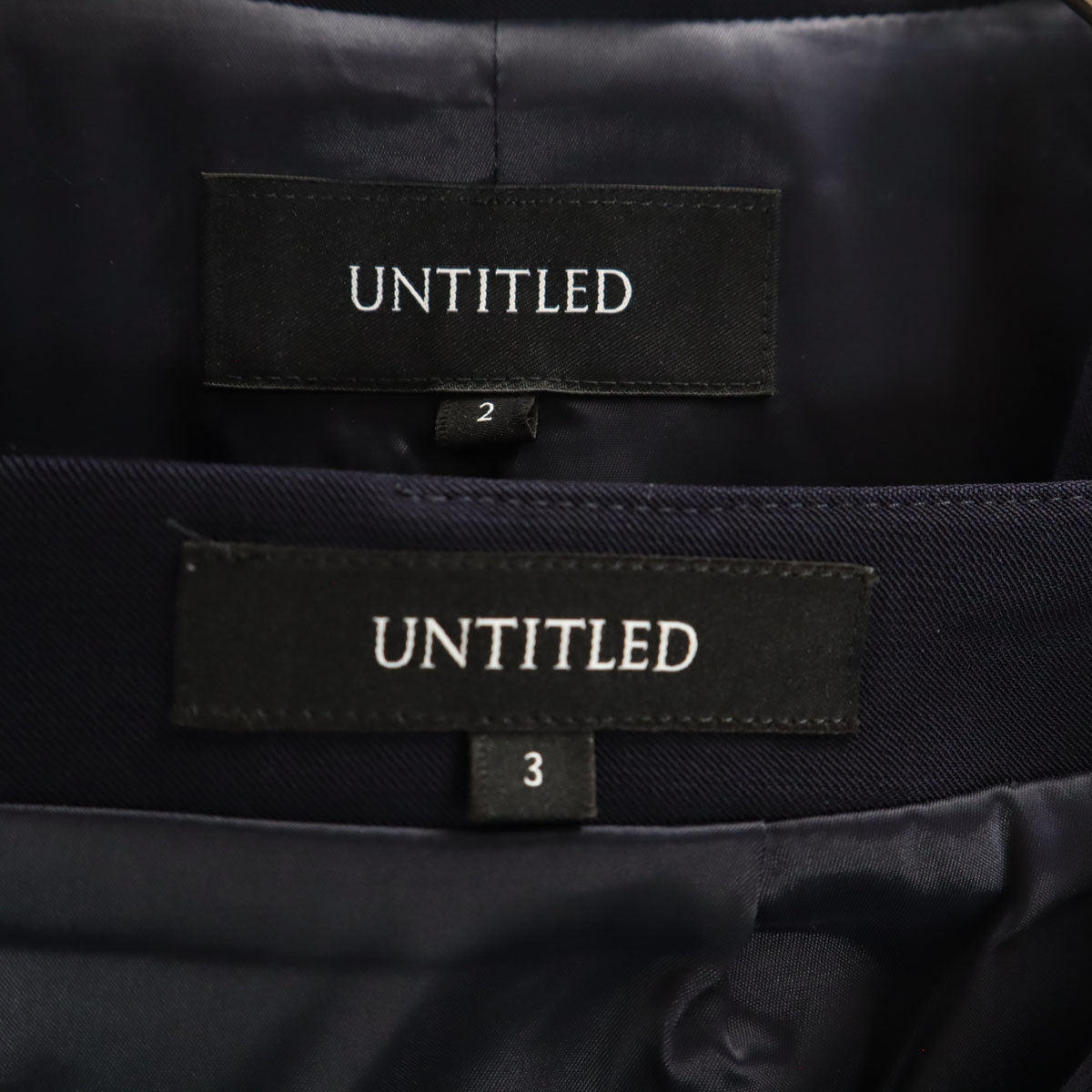 UNTITLED アンタイトル 日本製 スカートスーツ 上下 セットアップ 2 ネイビー レディース