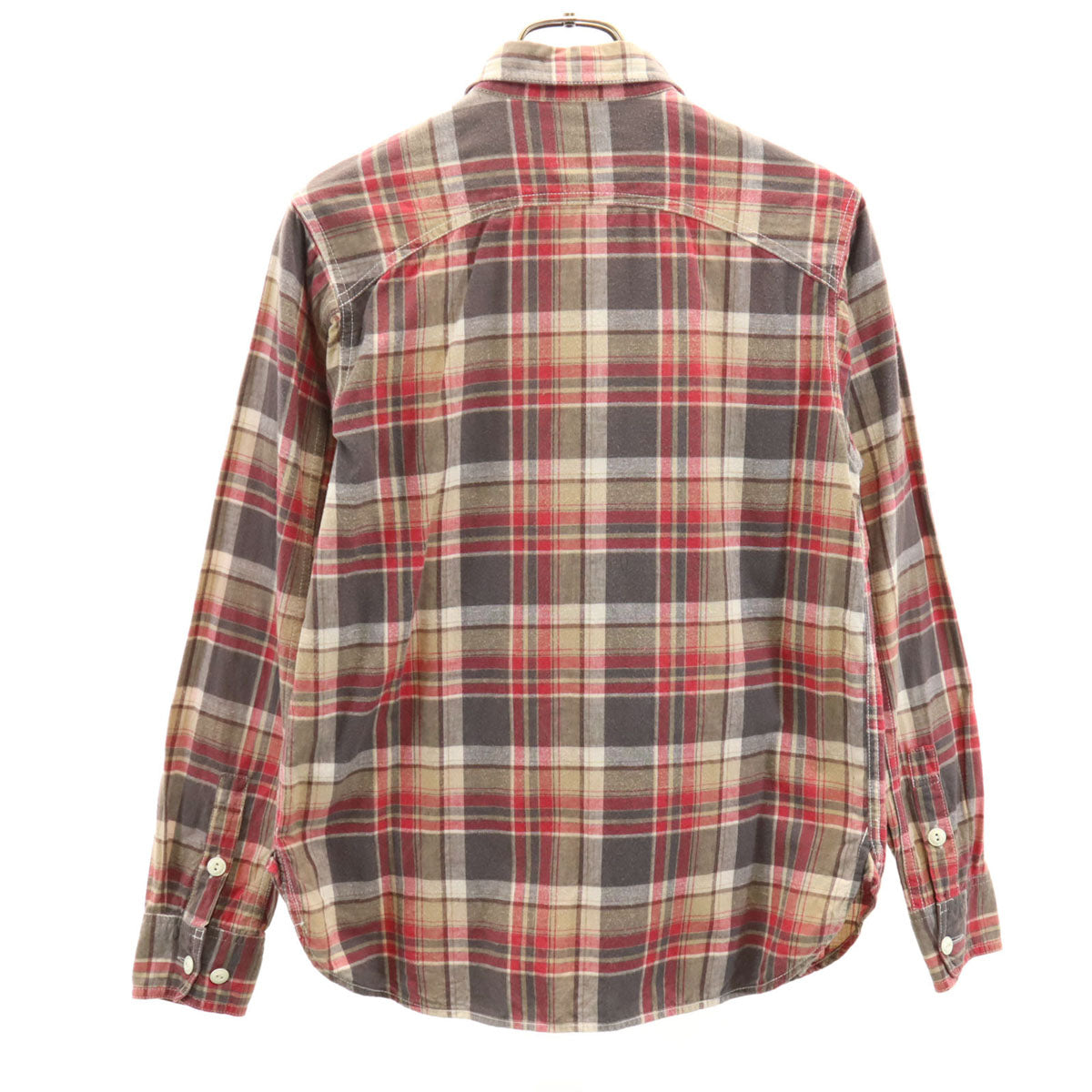 CUSHMAN クッシュマン チェック柄 半袖 ワークシャツ グレー系 ガチャポケ メンズ