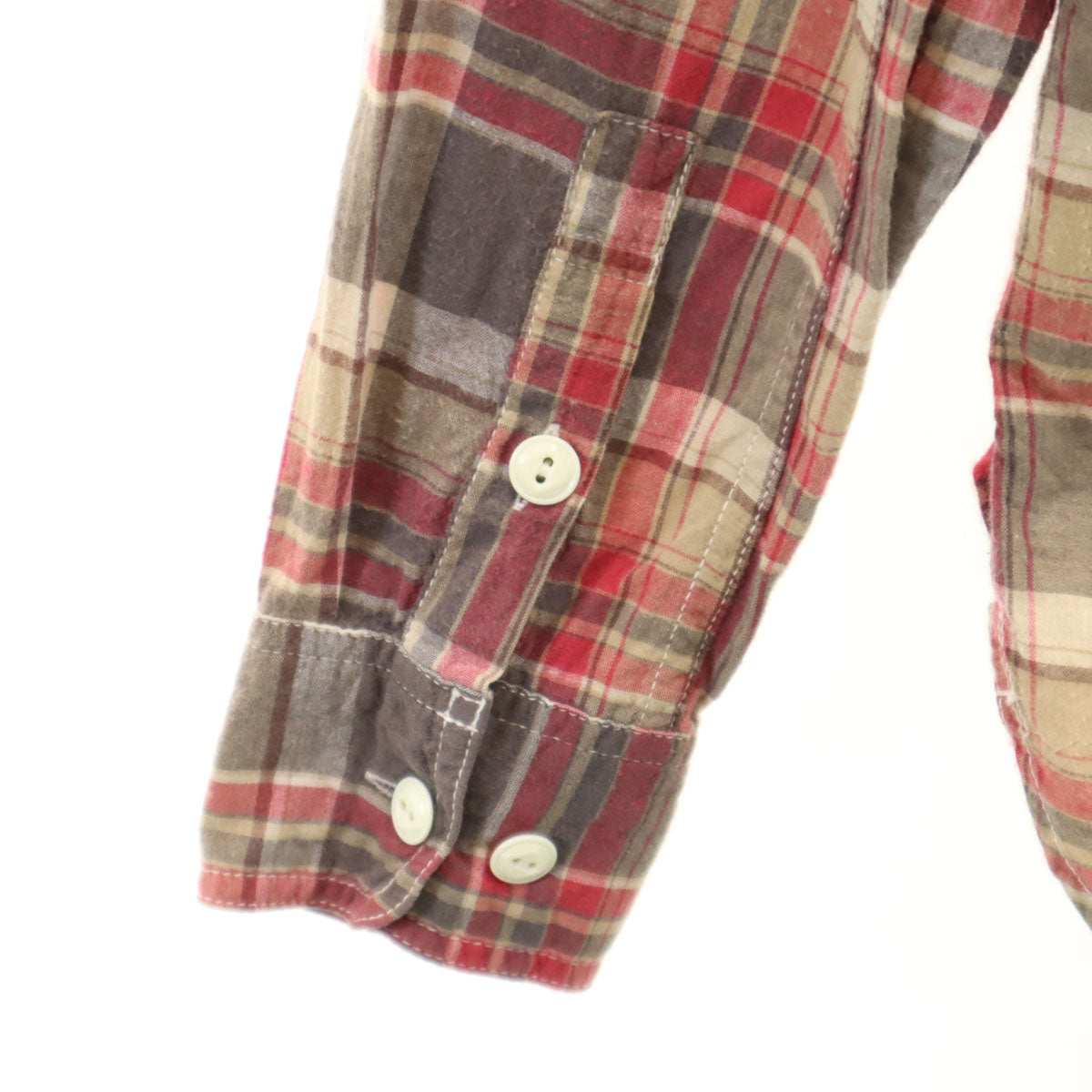 CUSHMAN クッシュマン チェック柄 半袖 ワークシャツ グレー系 ガチャポケ メンズ