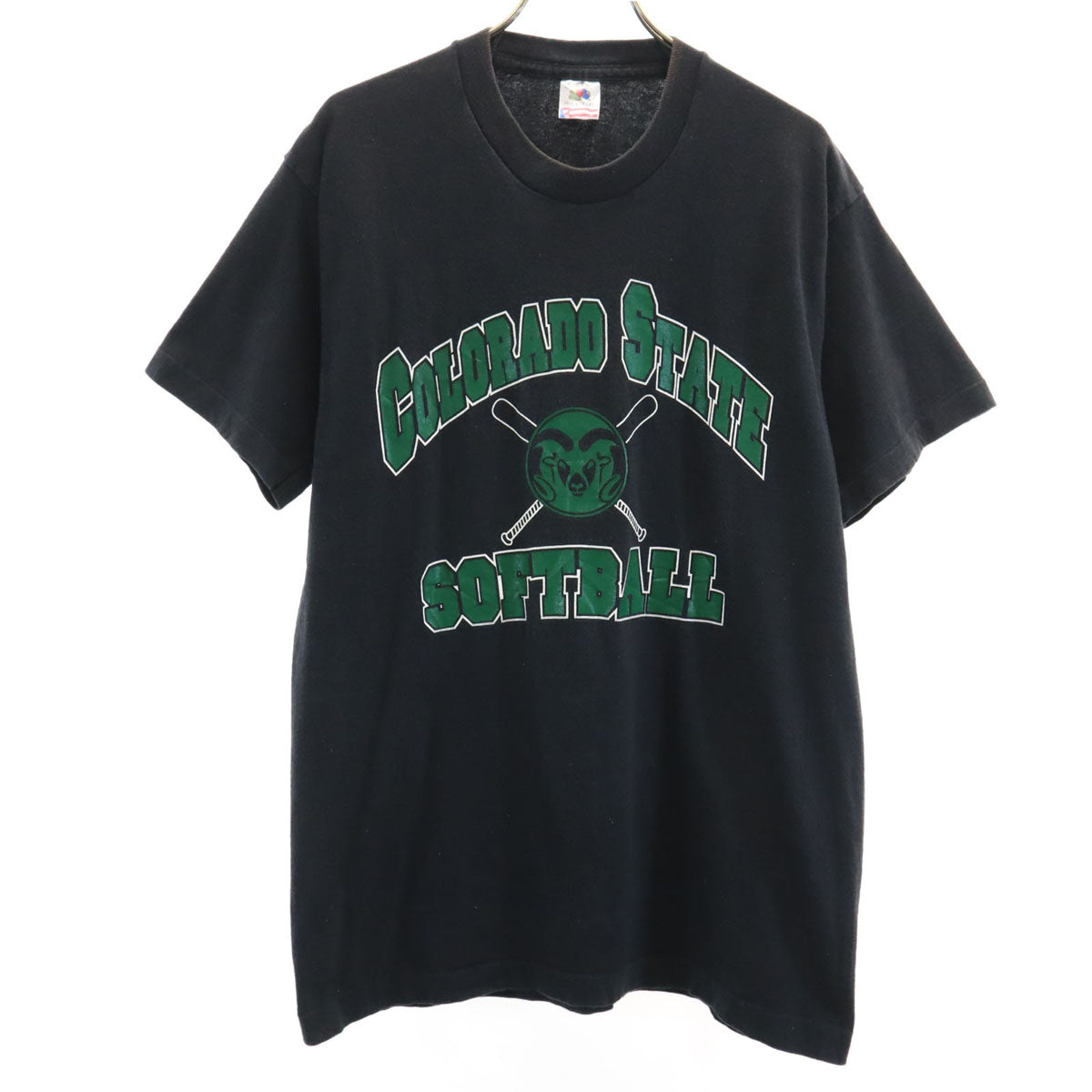 FRUIT OF THE LOOM フルーツオブザルーム 90s USA製 オールド 半袖 Tシャツ L 黒 シングルステッチ メンズ