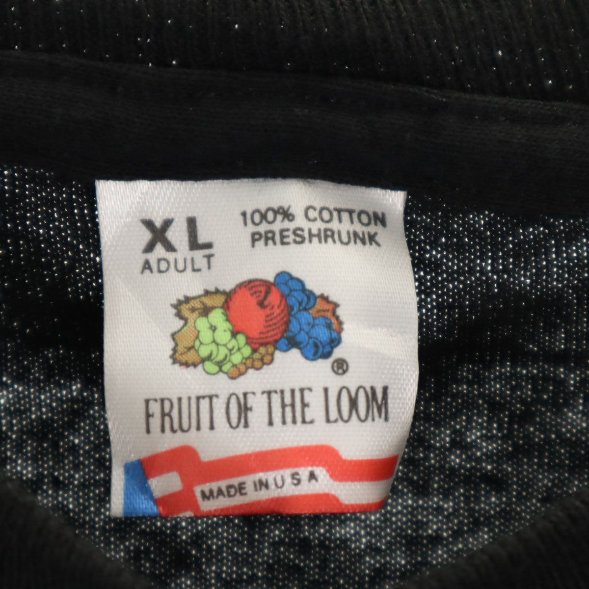 FRUIT OF THE LOOM フルーツオブザルーム 90s USA製 オールド 半袖 Tシャツ XL ブラック シングルステッチ メンズ