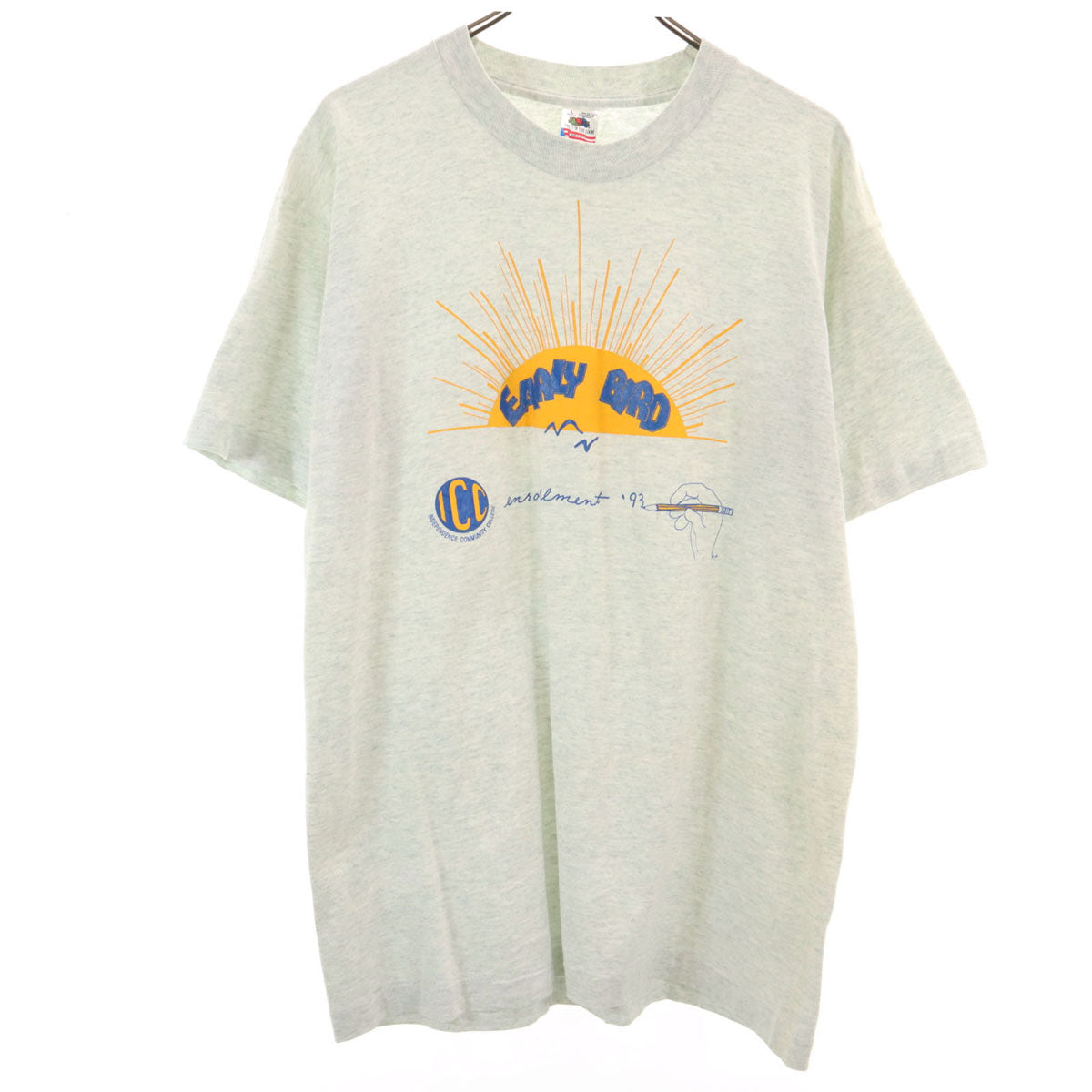 FRUIT OF THE LOOM フルーツオブザルーム 90s USA製 オールド 半袖 Tシャツ L グレー系 シングルステッチ メンズ