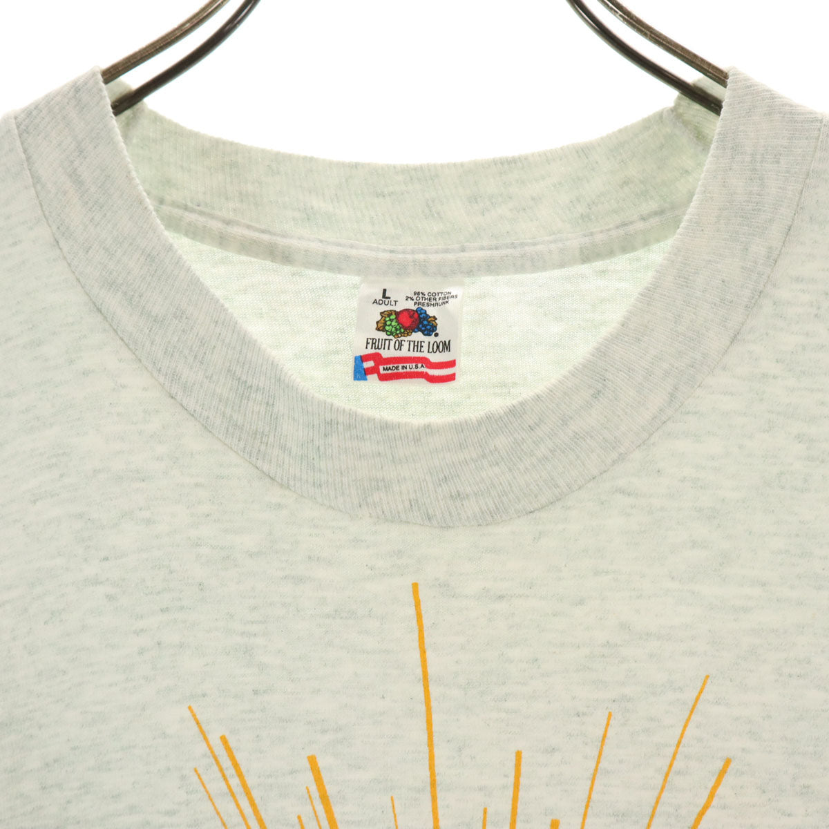 FRUIT OF THE LOOM フルーツオブザルーム 90s USA製 オールド 半袖 Tシャツ L グレー系 シングルステッチ メンズ