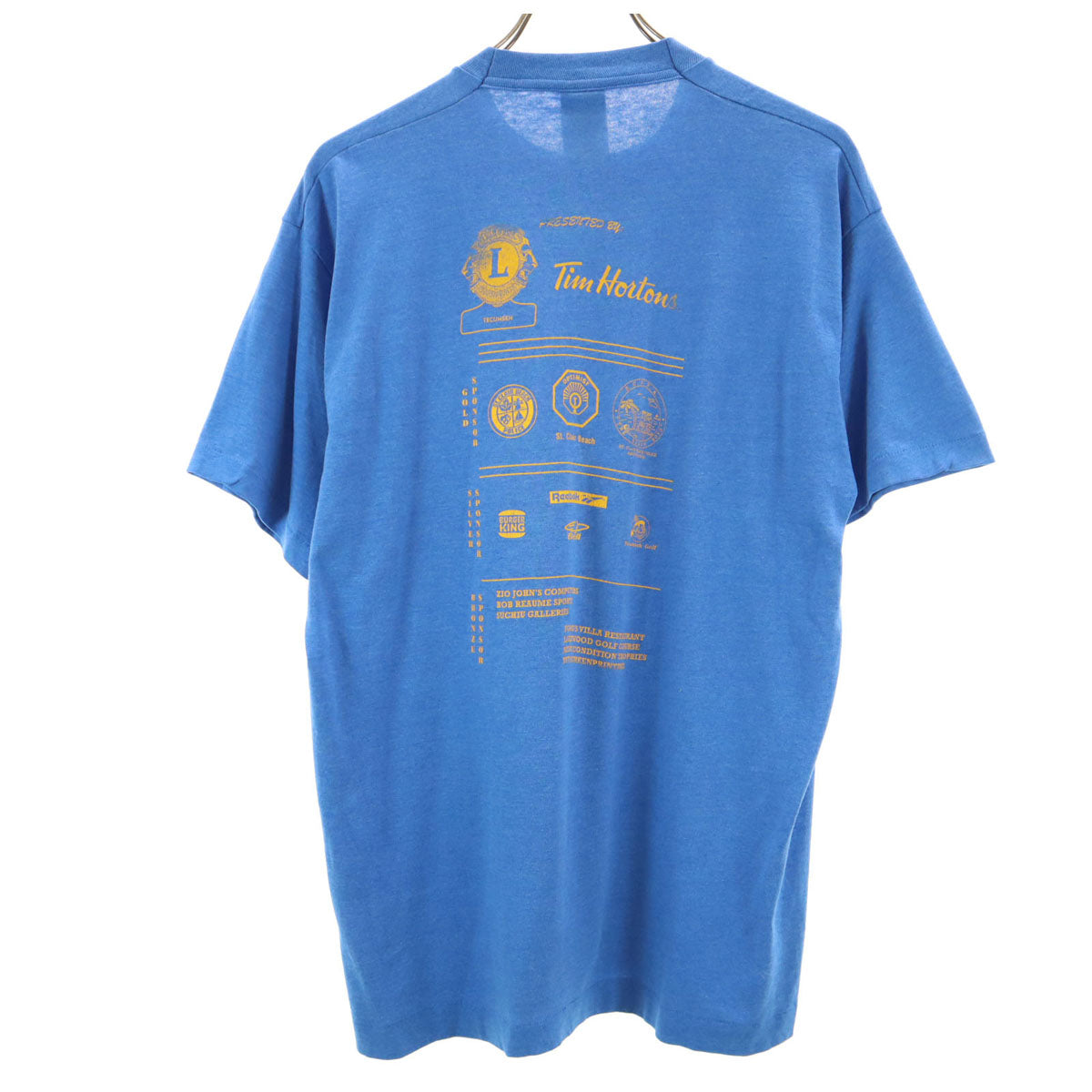 FRUIT OF THE LOOM フルーツオブザルーム 90s カナダ製 オールド 半袖 Tシャツ L ブルー シングルステッチ メンズ