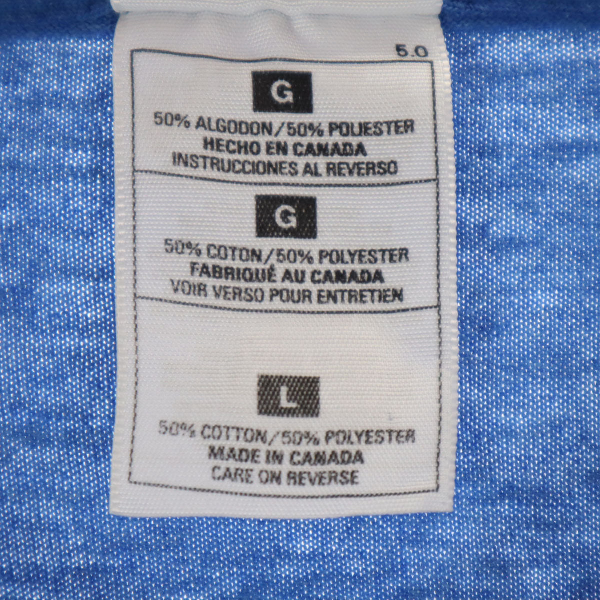 FRUIT OF THE LOOM フルーツオブザルーム 90s カナダ製 オールド 半袖 Tシャツ L ブルー シングルステッチ メンズ