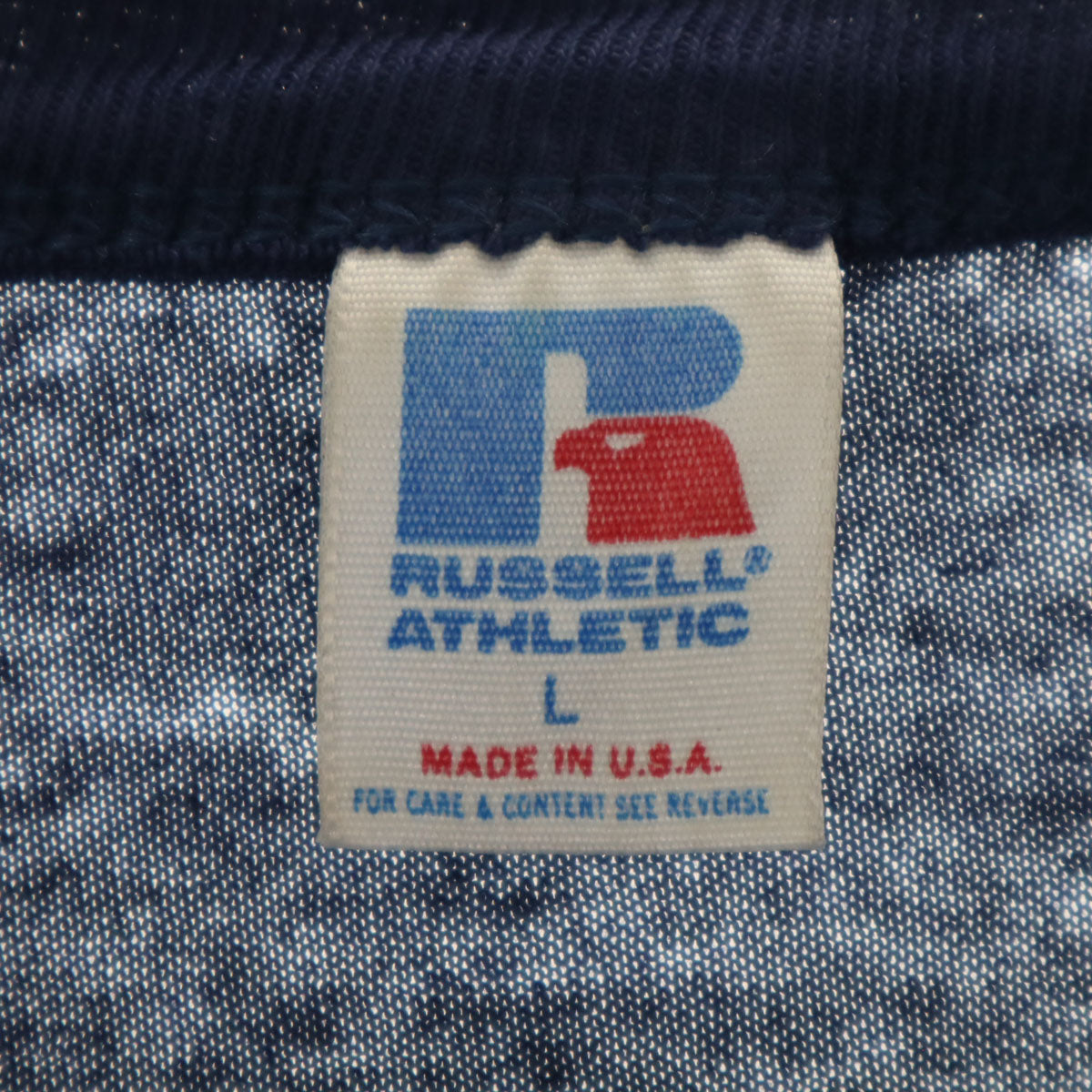 RUSSELL ATHLETIC ラッセルアスレチック 90s USA製 オールド カレッジ ノートルダム 半袖 Tシャツ L ネイビー メンズ