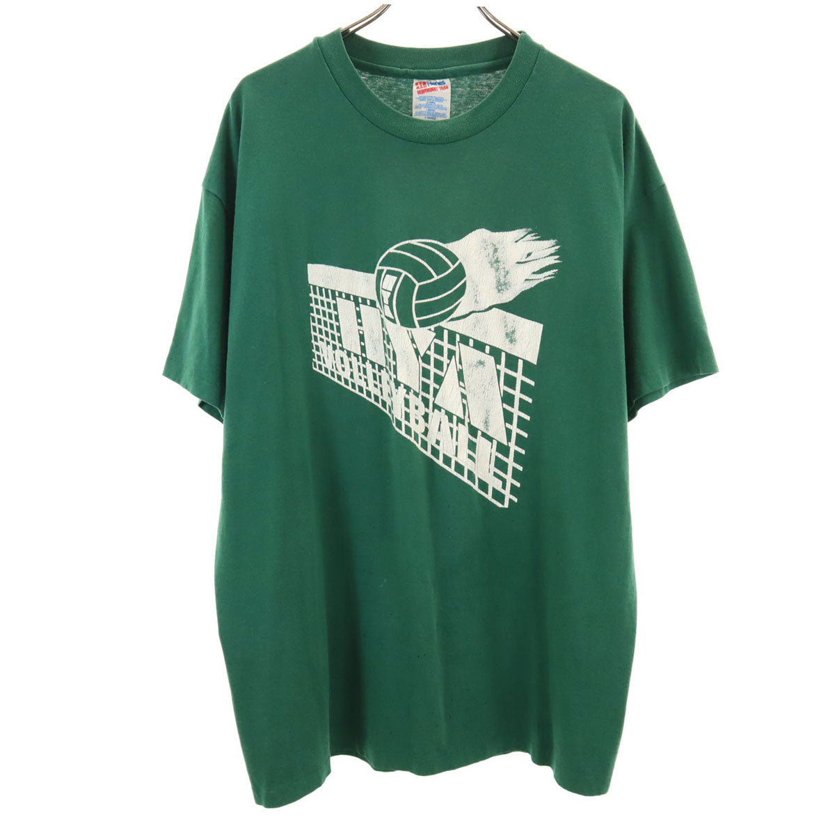 Hanes ヘインズ 90s HEAVYWEIGHT50/50 オールド USA製 半袖 Tシャツ XL グリーン シングルステッチ メンズ