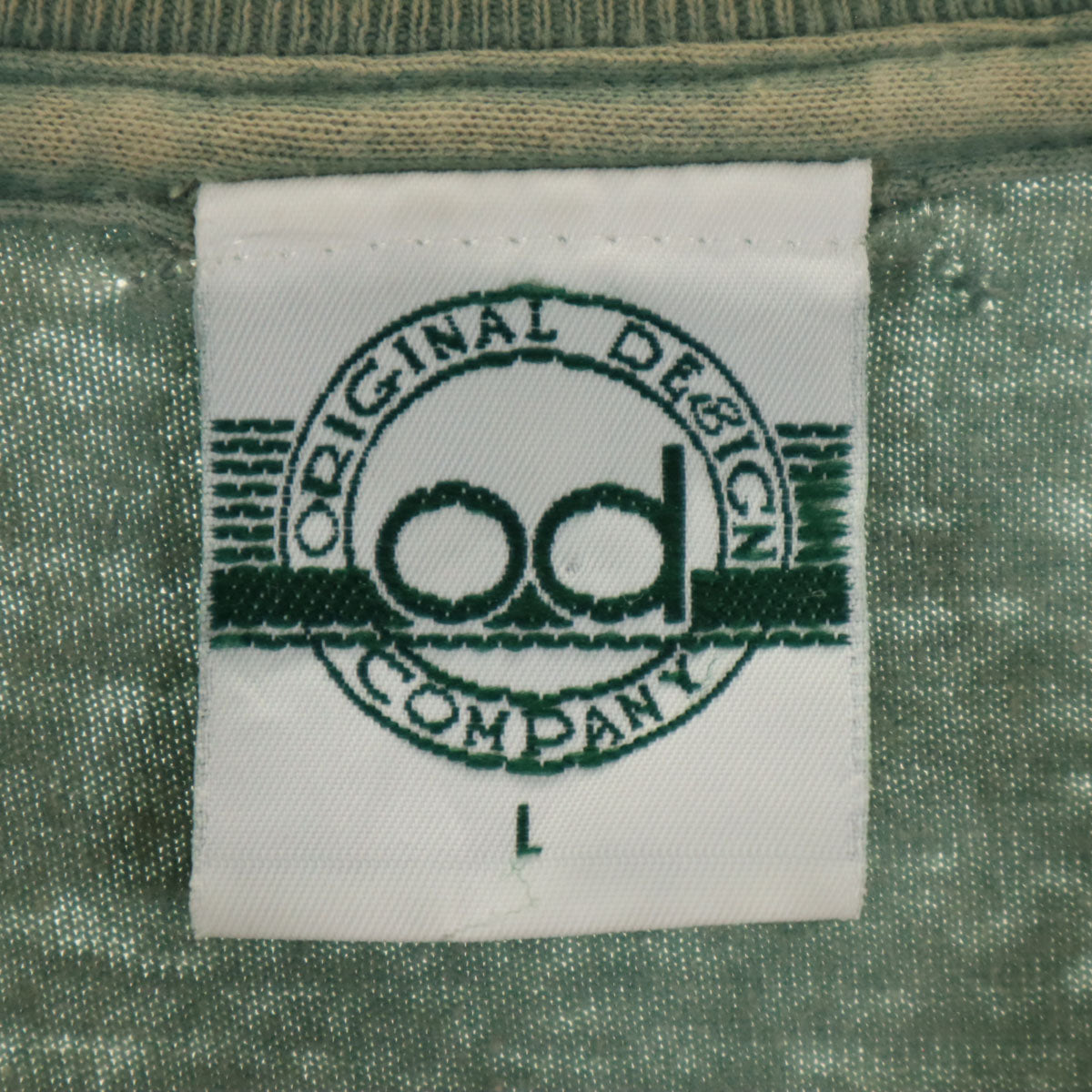 od ORIGINAL DE&ICN COMPANY 90s USA製 オールド 半袖 Tシャツ L グリーン系 シングルステッチ メンズ