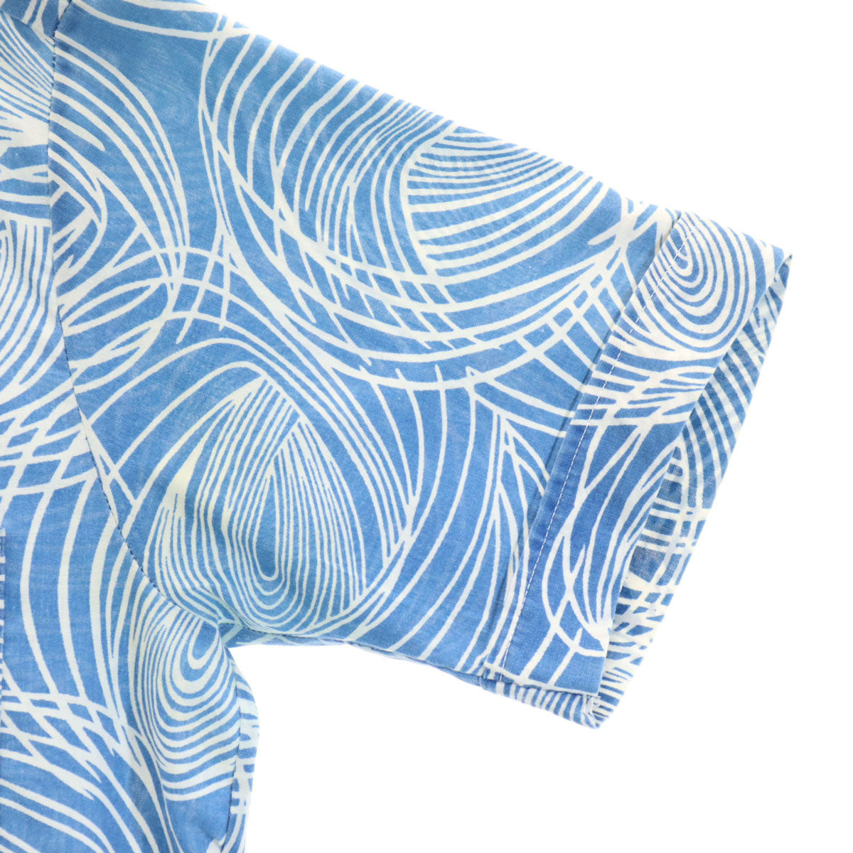 THE CUSTOM SPORT 70s カナダ製 ヴィンテージ 総柄 半袖 アロハシャツ S ブルー メンズ