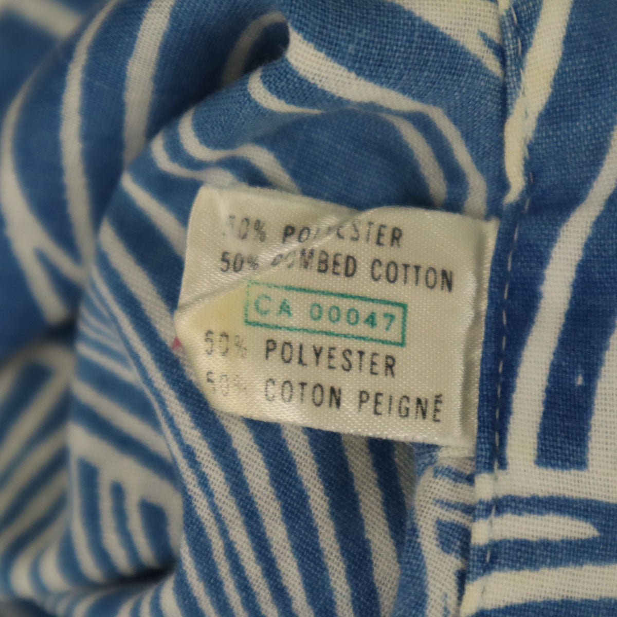 THE CUSTOM SPORT 70s カナダ製 ヴィンテージ 総柄 半袖 アロハシャツ S ブルー メンズ