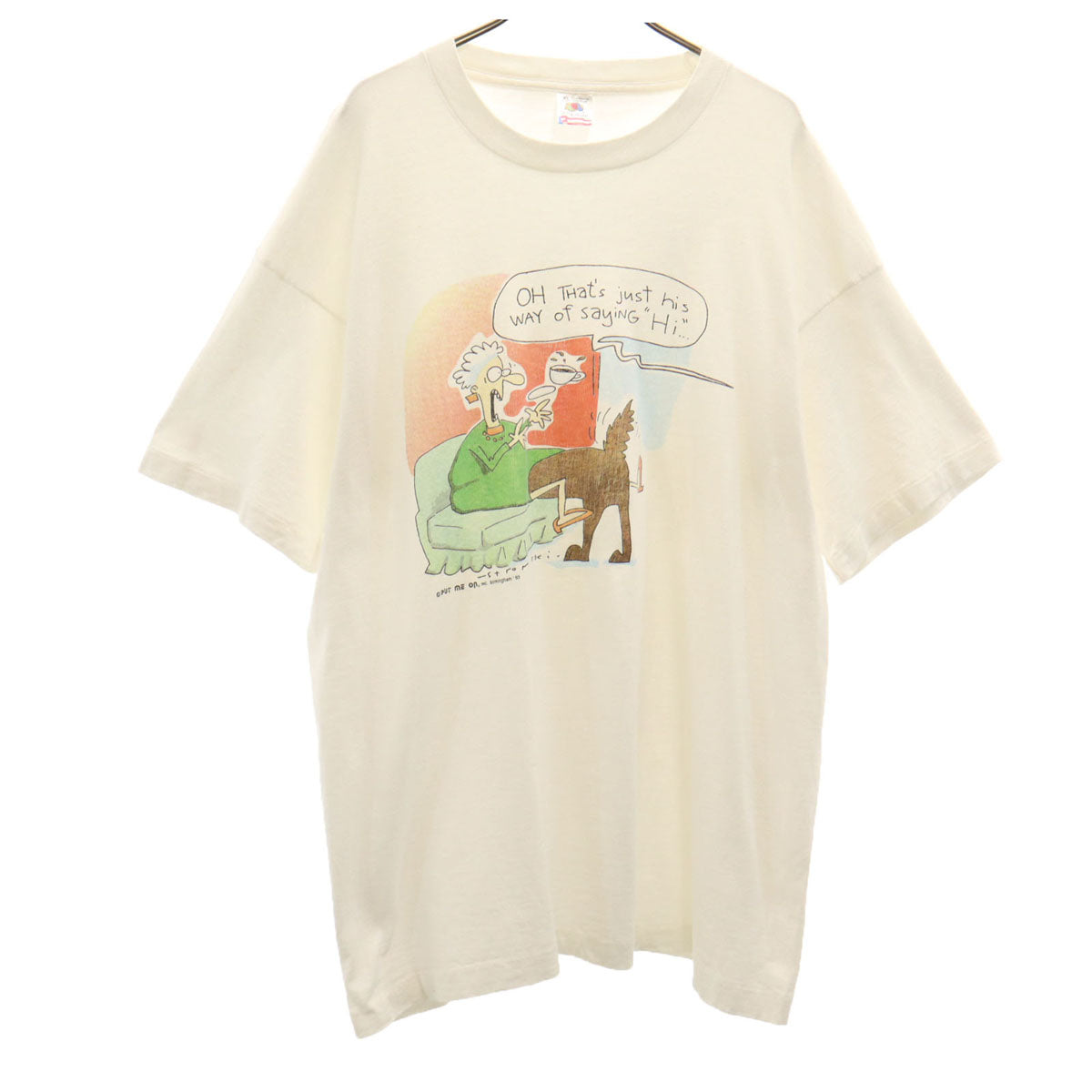 FRUIT OF THE LOOM フルーツオブザルーム 90s USA製 オールド メッセージプリント 半袖 Tシャツ XL ホワイト シングルステッチ メンズ