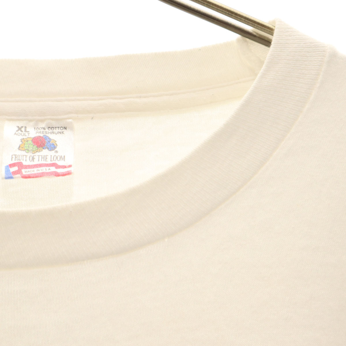 FRUIT OF THE LOOM フルーツオブザルーム 90s USA製 オールド メッセージプリント 半袖 Tシャツ XL ホワイト シングルステッチ メンズ