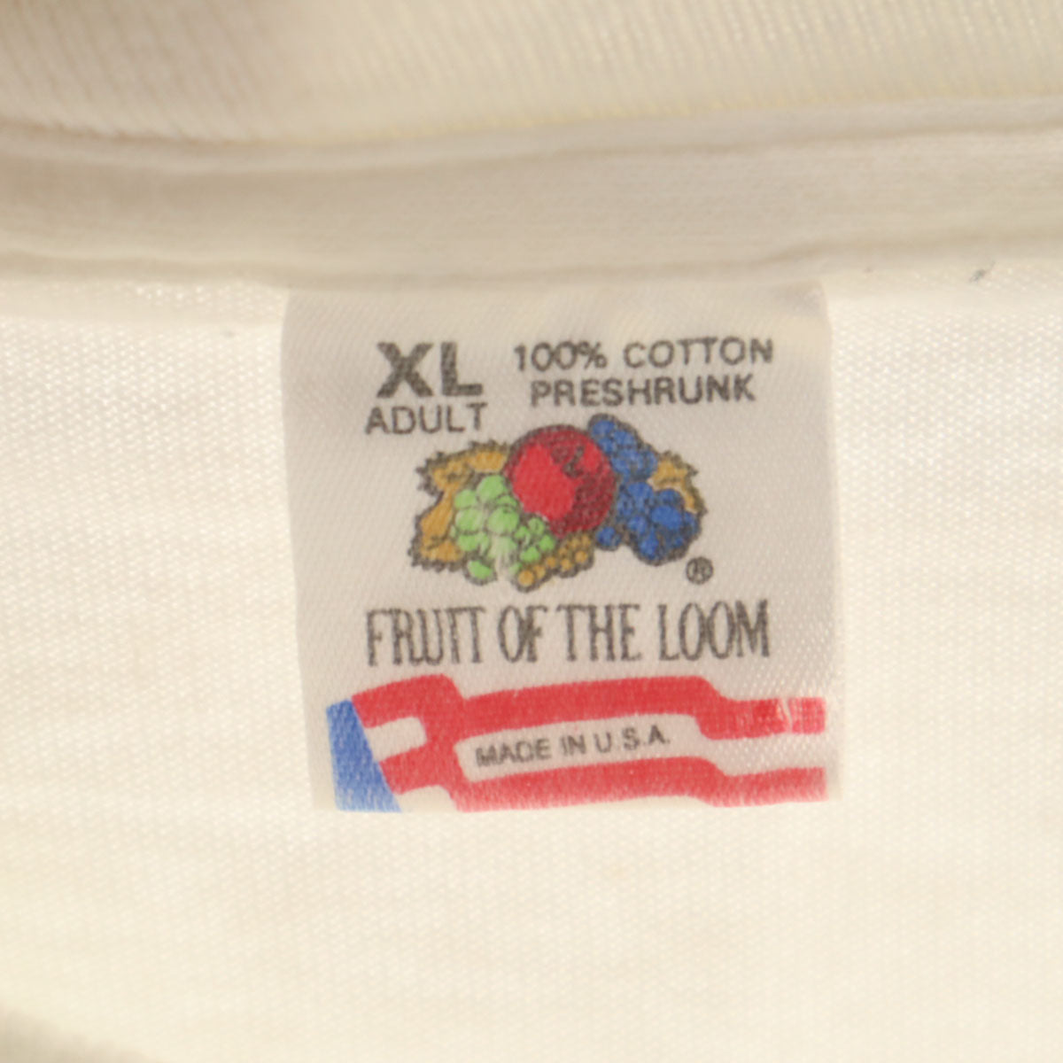 FRUIT OF THE LOOM フルーツオブザルーム 90s USA製 オールド メッセージプリント 半袖 Tシャツ XL ホワイト シングルステッチ メンズ