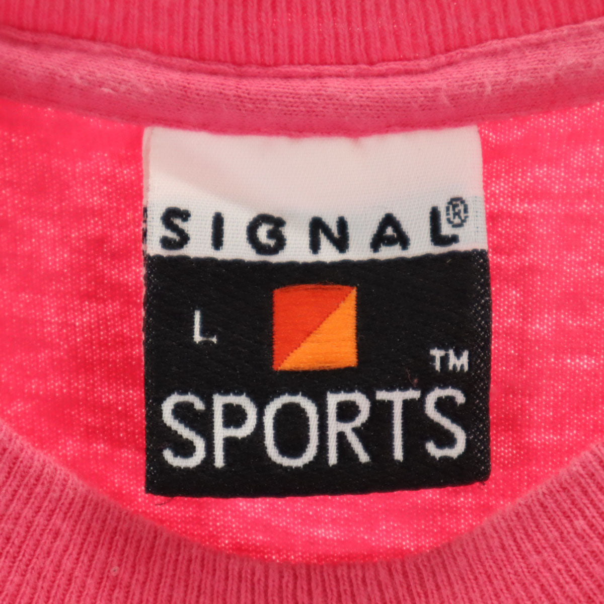 SIGNAL SPORTS シグナルスポーツ 90s USA製 オールド 牛 プリント 半袖 Tシャツ L マゼンタピンク シングルステッチ メンズ