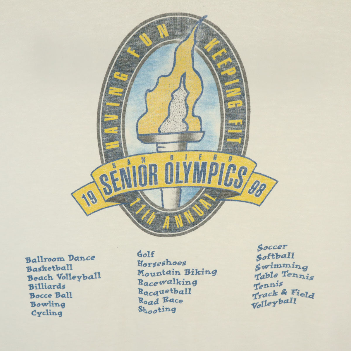 ONEITA オニータ 90s オールド 1998年 シニアオリンピック ボランティア 半袖 Tシャツ L ホワイト シングルステッチ メンズ