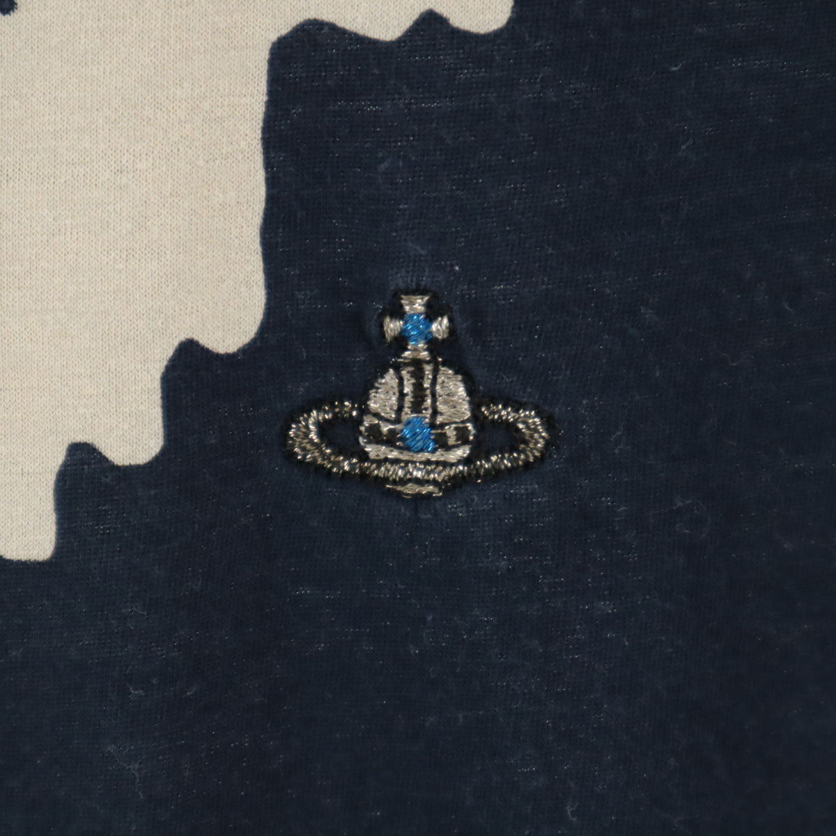 Vivienne WestwoodMAN ヴィヴィアンウエストウッドマン 日本製 柄入り 半袖 Tシャツ 44 ネイビー メンズ