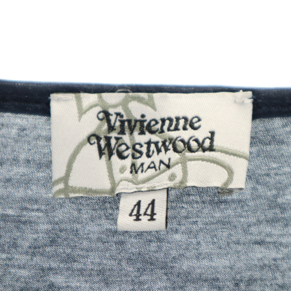 Vivienne WestwoodMAN ヴィヴィアンウエストウッドマン 日本製 柄入り 半袖 Tシャツ 44 ネイビー メンズ