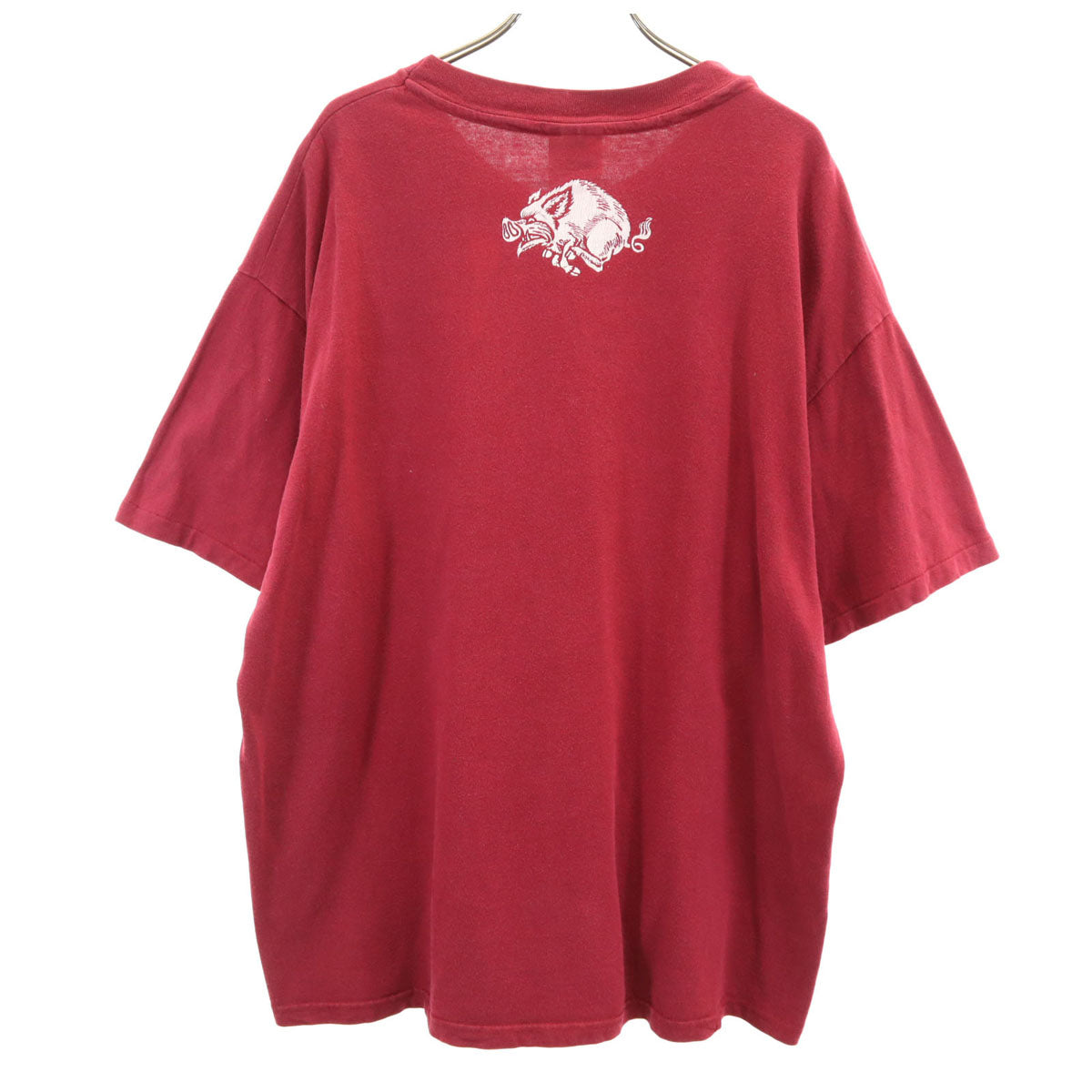 Hanes ヘインズ 90s オールド USA製 アーカンソー レイザーバックス 半袖 Tシャツ XL ボルドー BEEFY-T フットボール メンズ