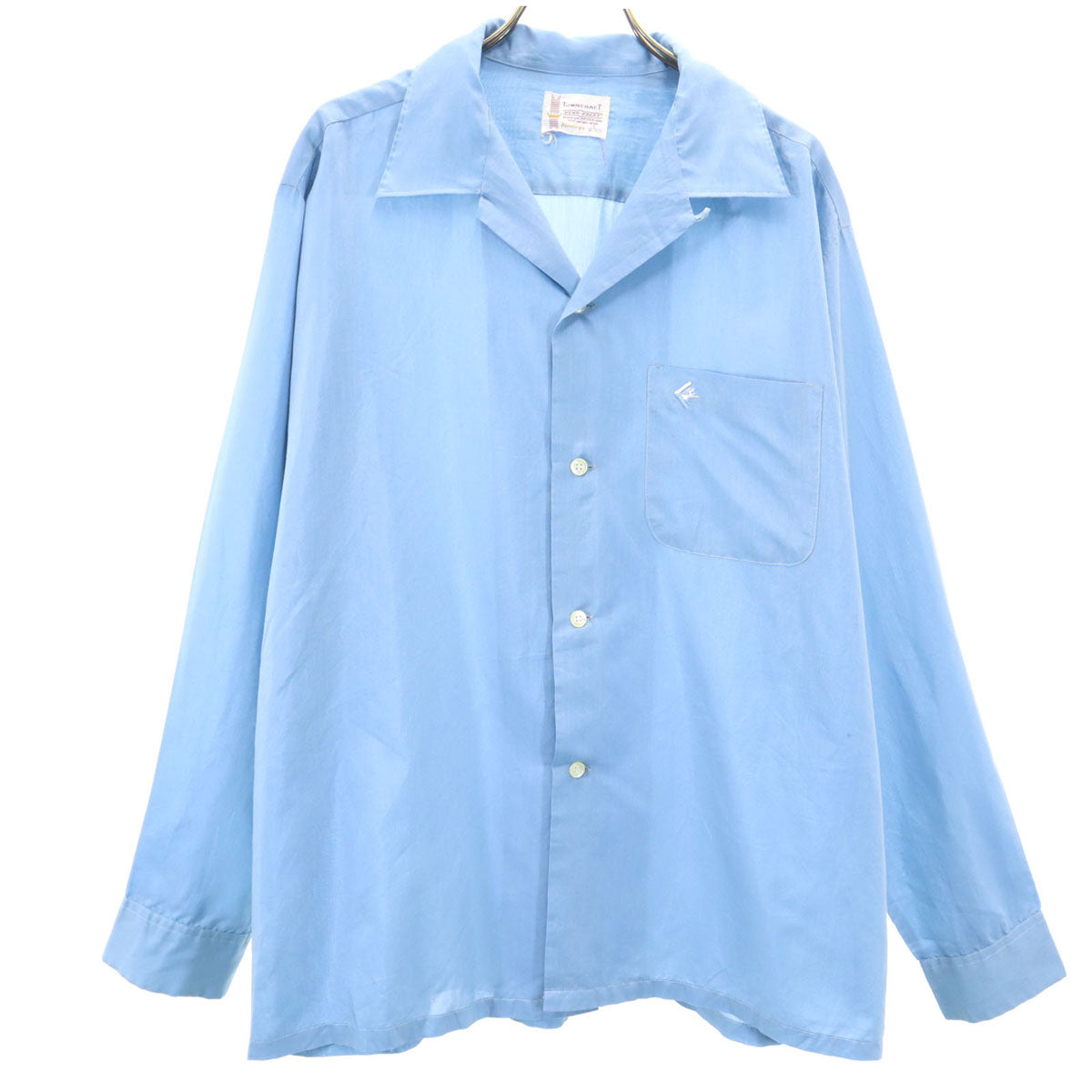 PENNEYS ペニーズ 60s タウンクラフト ヴィンテージ 長袖 オープンカラーシャツ L ネイビー系 TOWNCRAFT メンズ