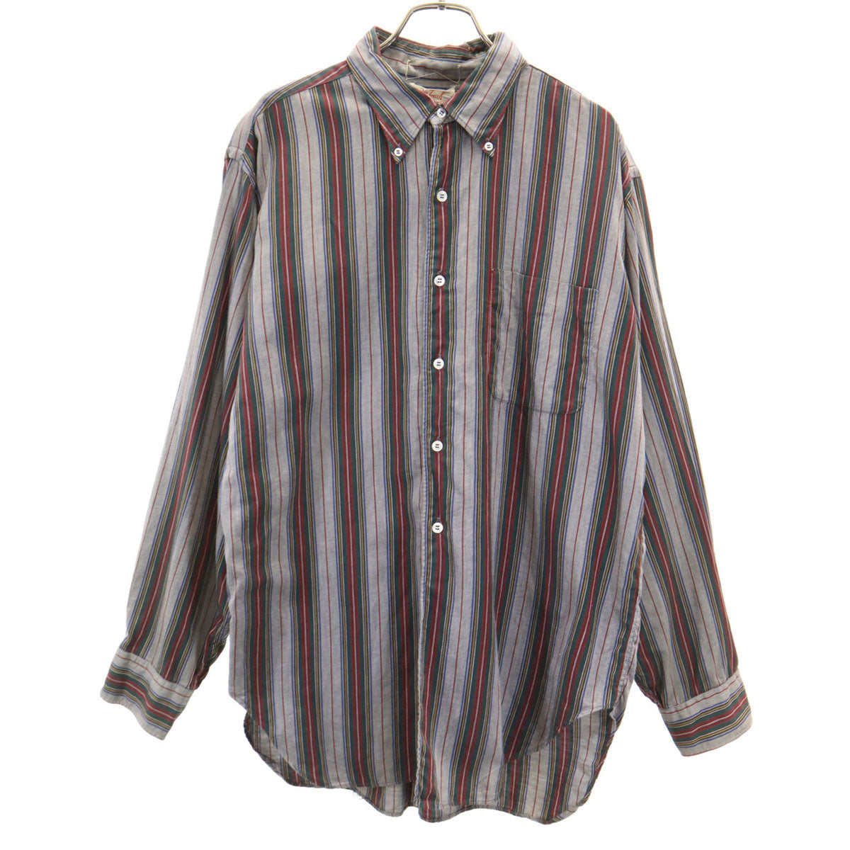 THE SOFT TOUCH SHIRT 60s ヴィンテージ ストライプ柄 長袖 ボタンダウンシャツ L グレー by CISCO メンズ