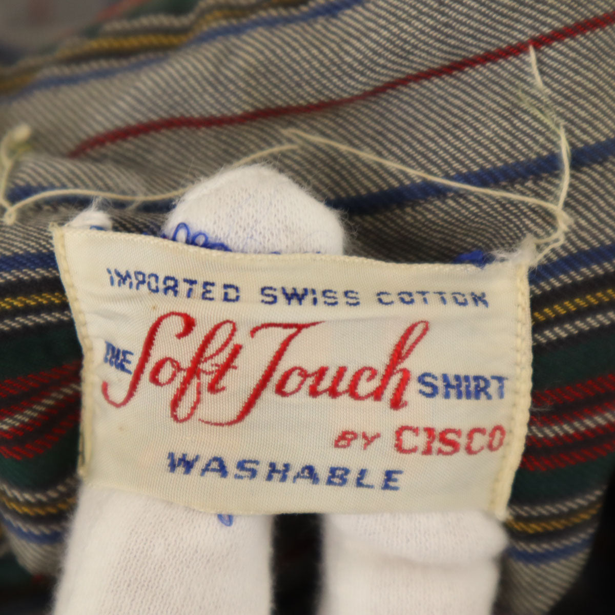 THE SOFT TOUCH SHIRT 60s ヴィンテージ ストライプ柄 長袖 ボタンダウンシャツ L グレー by CISCO メンズ