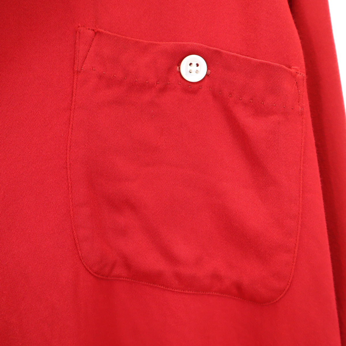 SKIPPER スキッパー 50s USA製 ヴィンテージ 長袖 オープンカラーシャツ S 赤 メンズ