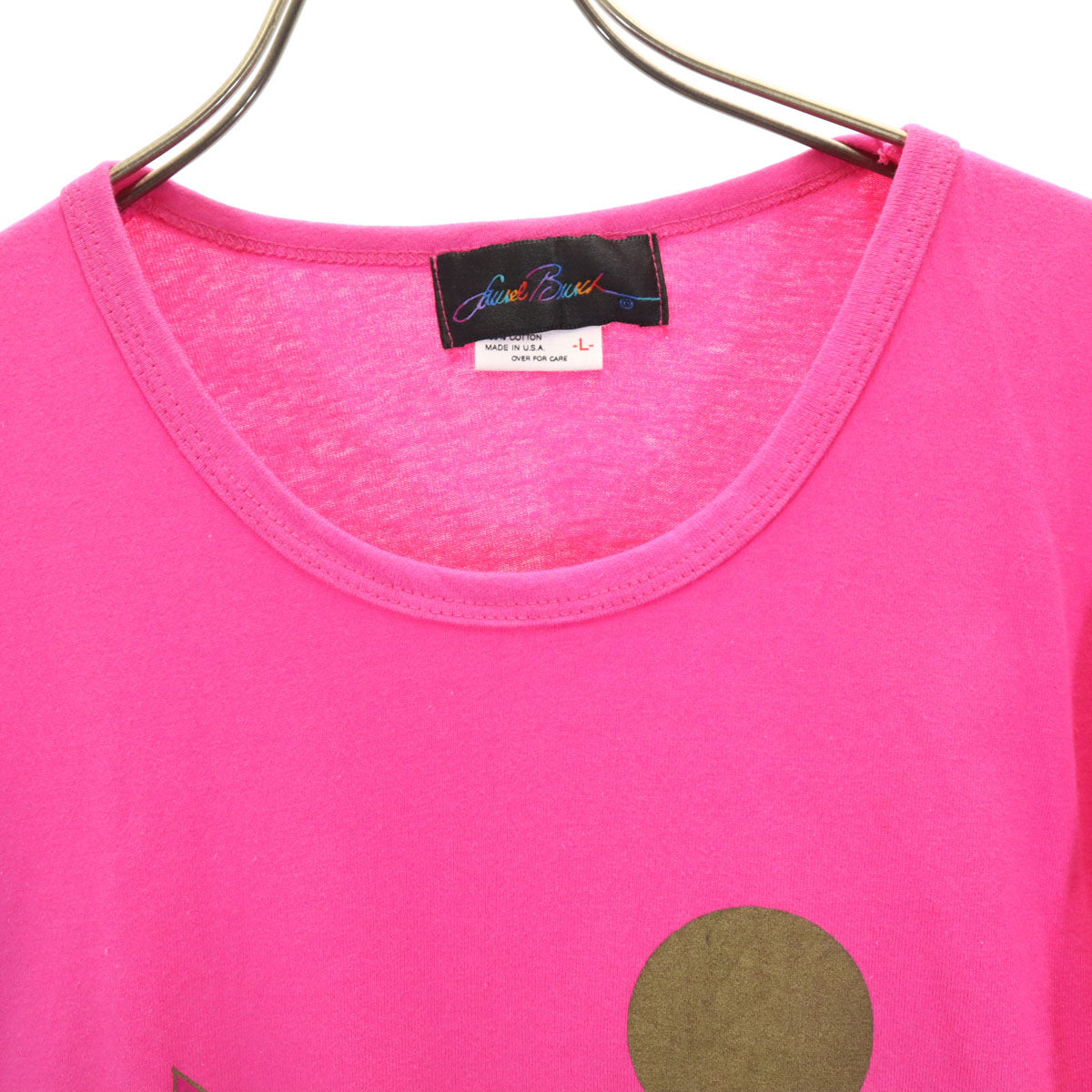 LAUREL BURCH ローレルバーチ 90s anvil アンビル USA製 オールド プリント 半袖 Tシャツ L ピンク系 シングルステッチ メンズ