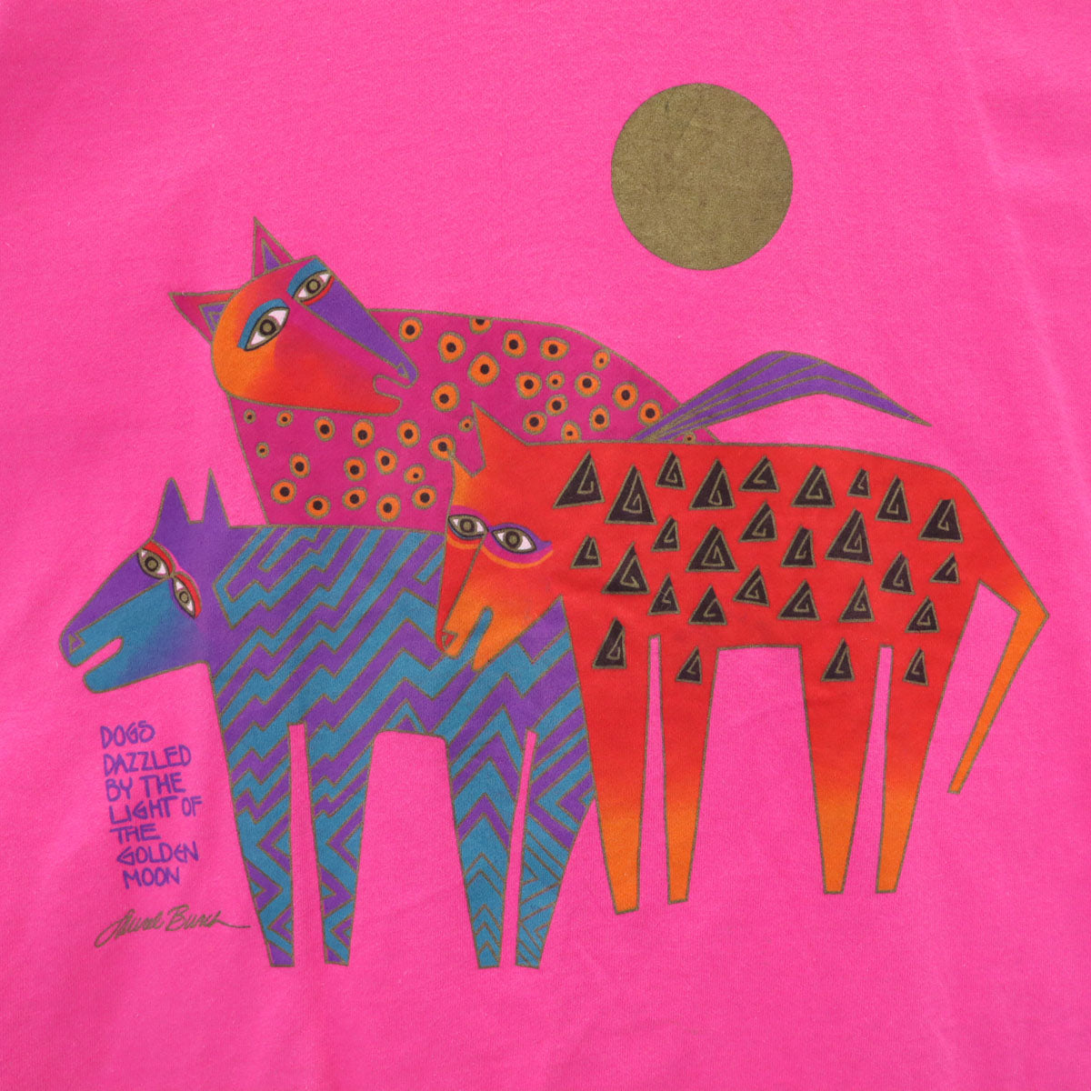 LAUREL BURCH ローレルバーチ 90s anvil アンビル USA製 オールド プリント 半袖 Tシャツ L ピンク系 シングルステッチ メンズ