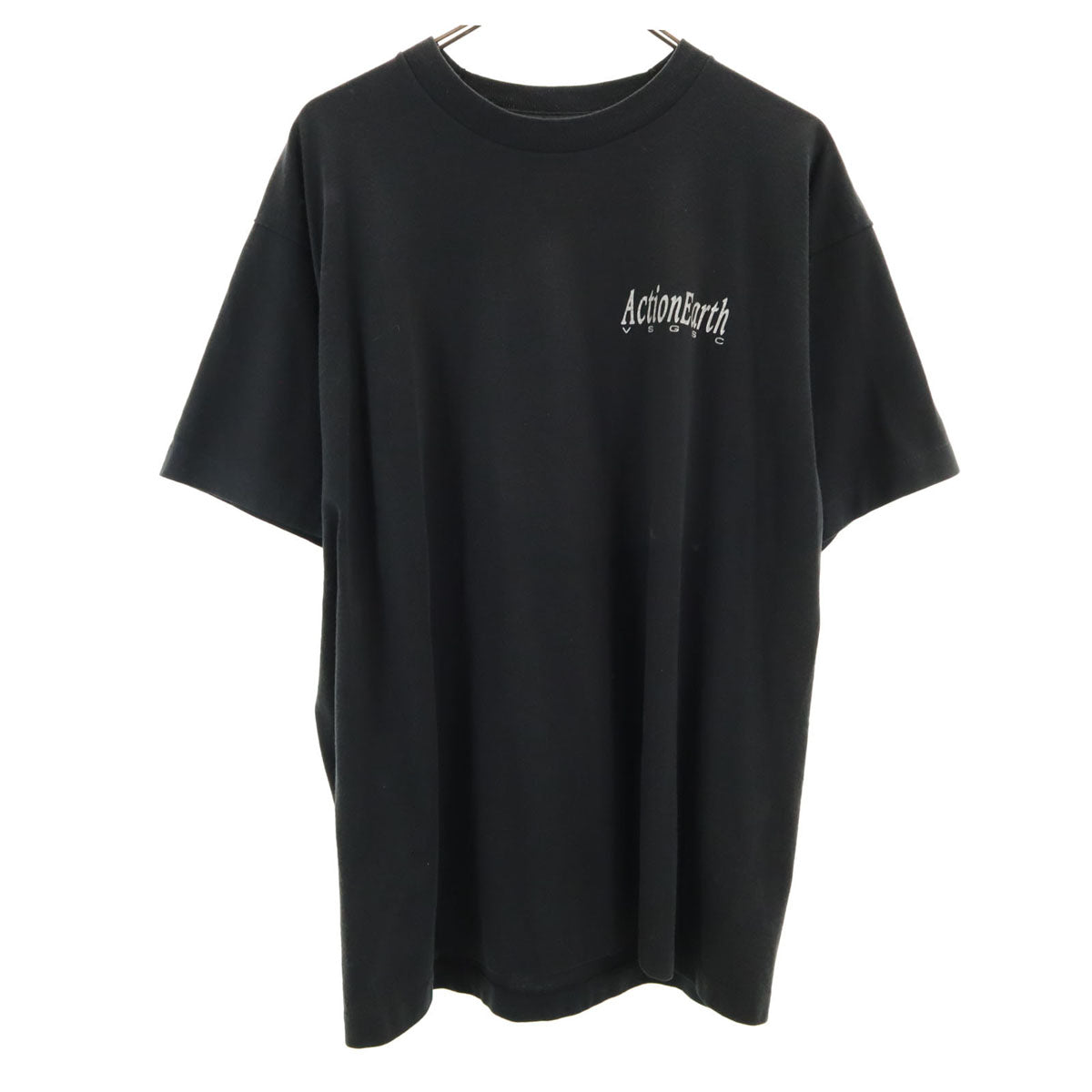 SCREEN STARS BEST スクリーンスターズベスト 90s USA製 オールド バックプリント ActionEarth 半袖 Tシャツ XL ブラック シングルステッチ メンズ