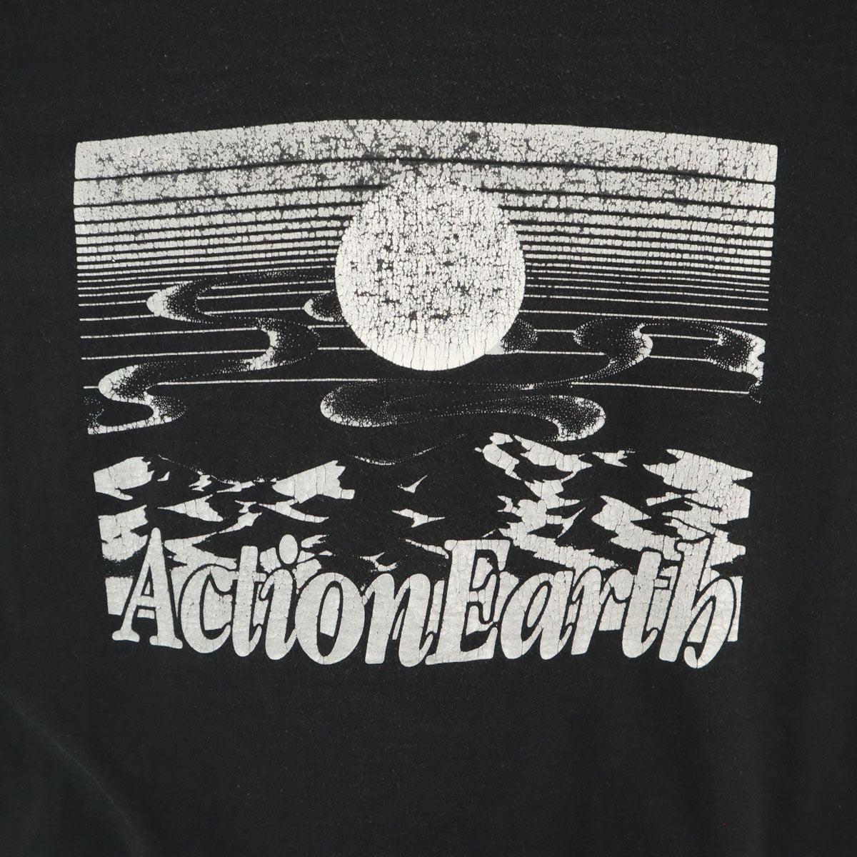 SCREEN STARS BEST スクリーンスターズベスト 90s USA製 オールド バックプリント ActionEarth 半袖 Tシャツ XL ブラック シングルステッチ メンズ