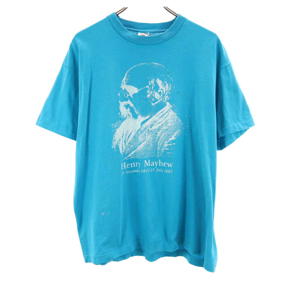 FRUIT OF THE LOOM フルーツオブザルーム 90s USA製 オールド ヘンリー・メイヒュー 半袖 Tシャツ XL 水色 シングルステッチ Henry Mayhew メンズ