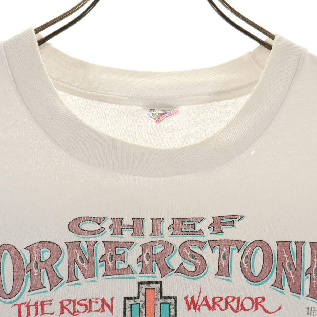 FRUIT OF THE LOOM フルーツオブザルーム 90s USA製 オールド CORNERSTONE 半袖 Tシャツ M ホワイト シングルステッチ メンズ