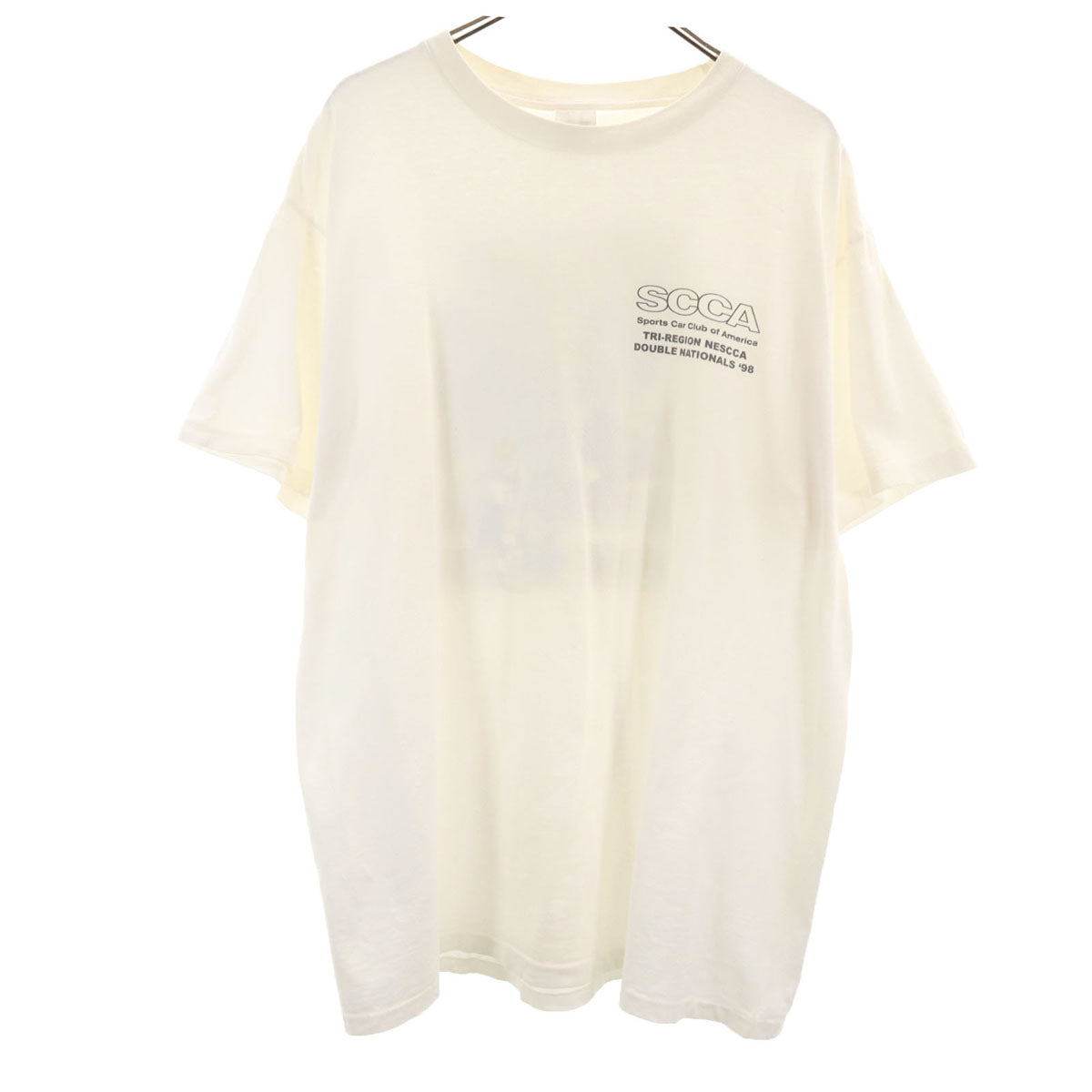 anvil アンヴィル 90s オールド USA製 バックプリント SCCA スポーツカー 半袖 Tシャツ XL ホワイト シングルステッチ メンズ