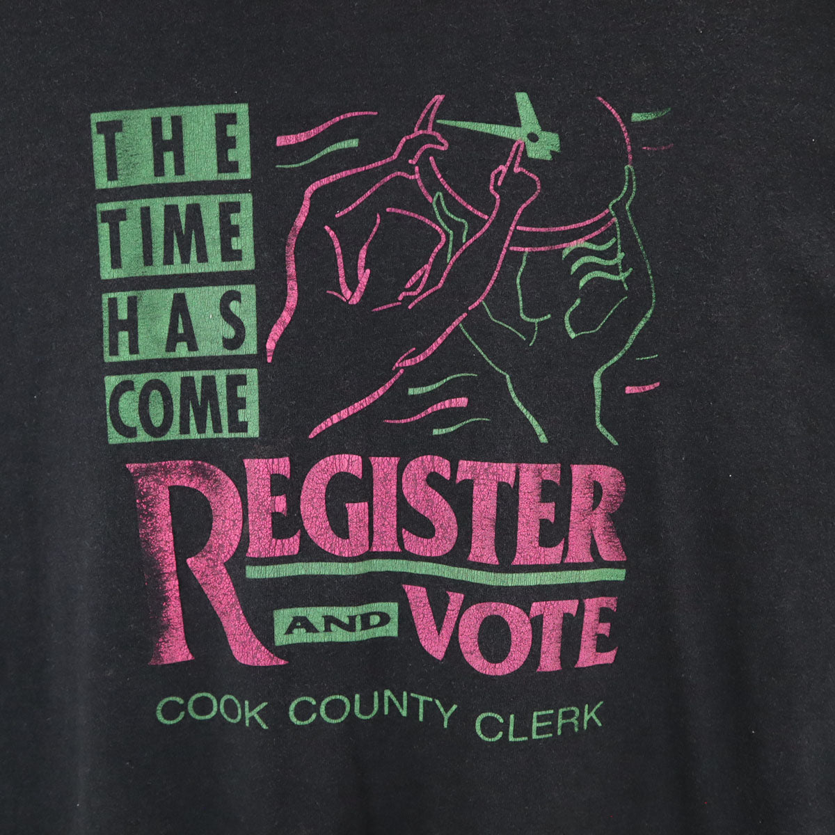 ONEITA オニータ 90s オールド USA製 政治 投票 プリント 半袖 Tシャツ XL ブラック シングルステッチ メンズ