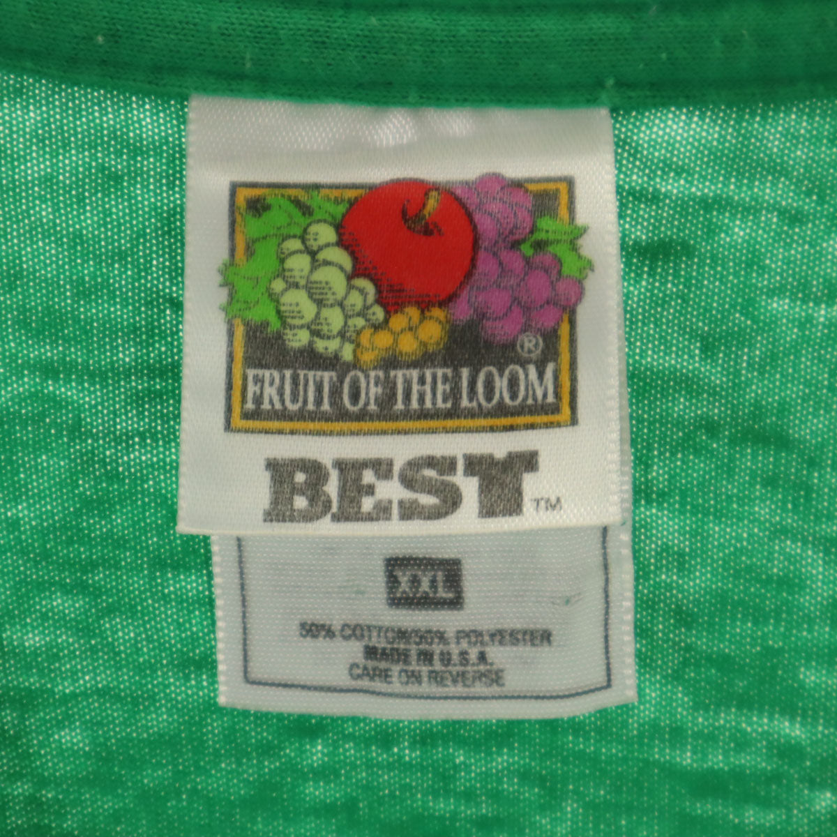 FRUIT OF THE LOOM BEST フルーツオブザルーム ベスト 90s USA製 オールド GREENWAY RAIDERS 半袖 Tシャツ XXL グリーン シングルステッチ ビッグサイズ メンズ
