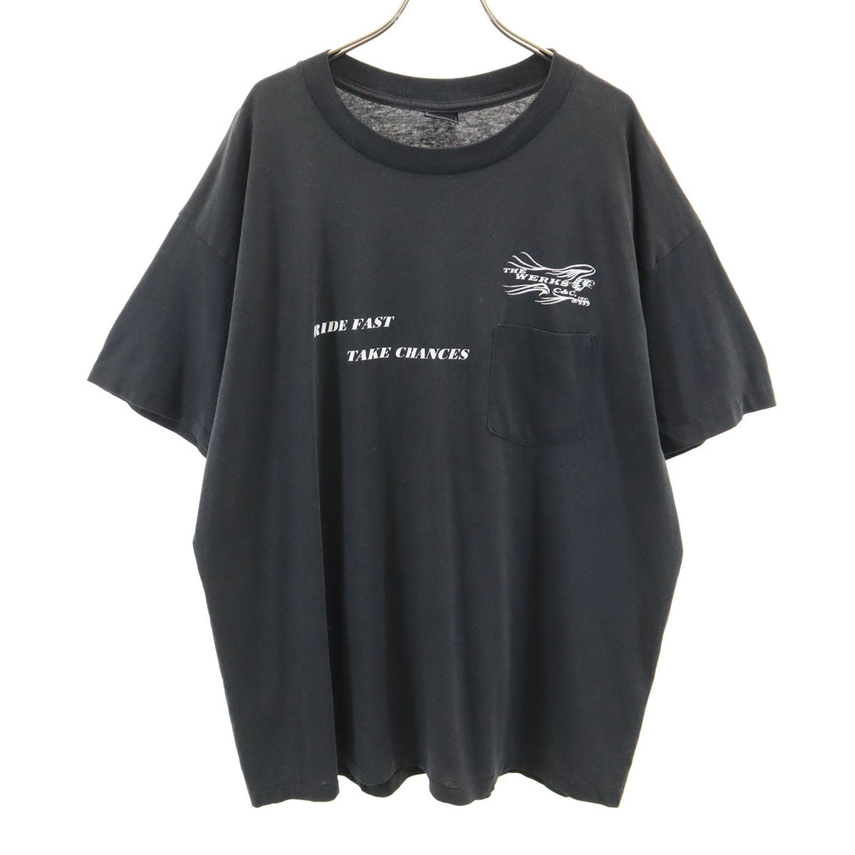 PLATINUM PLUS 90s USA製 オールド 半袖 Tシャツ ブラック シングルステッチ メンズ