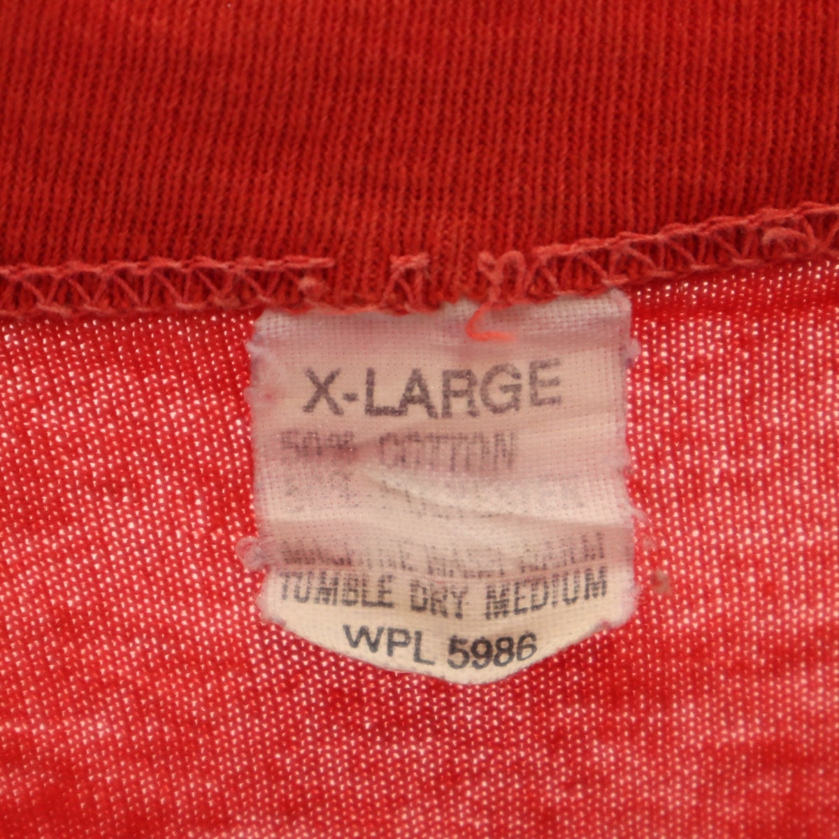 OLD オールド 80s USA製 5分袖 Tシャツ XL レッド シングルステッチ メンズ