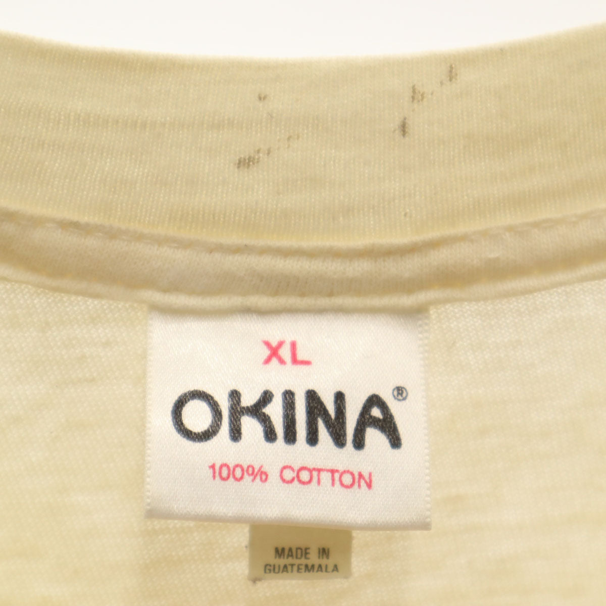 OKINA 90s オールド 半袖 Tシャツ XL クリーム シングルステッチ メンズ