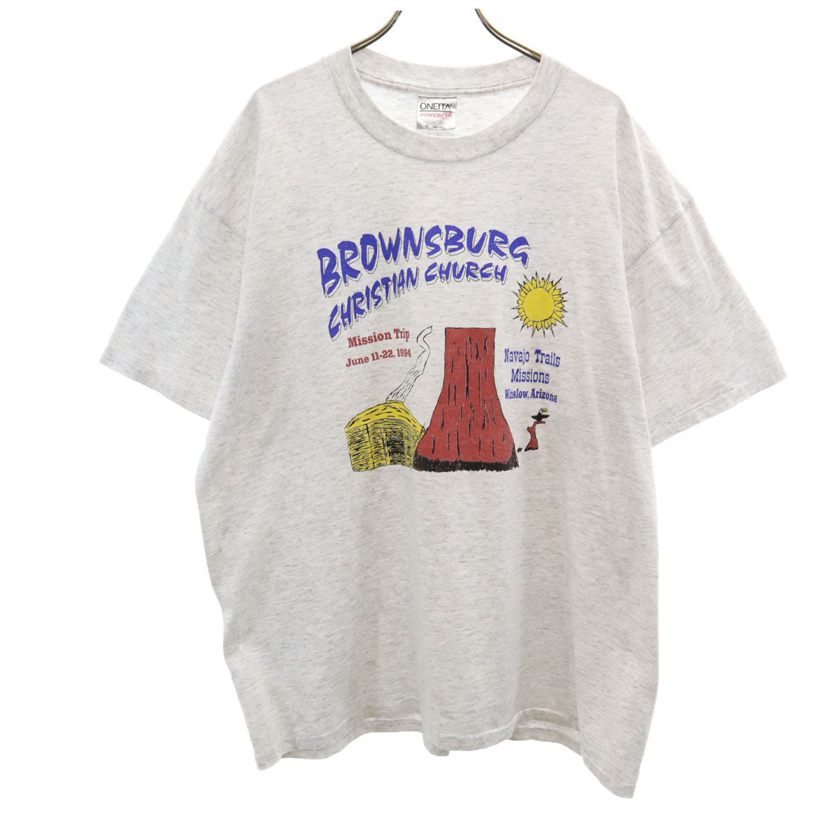 ONEITA オニータ 90s USA製 オールド 半袖 Tシャツ XL グレー シングルステッチ メンズ