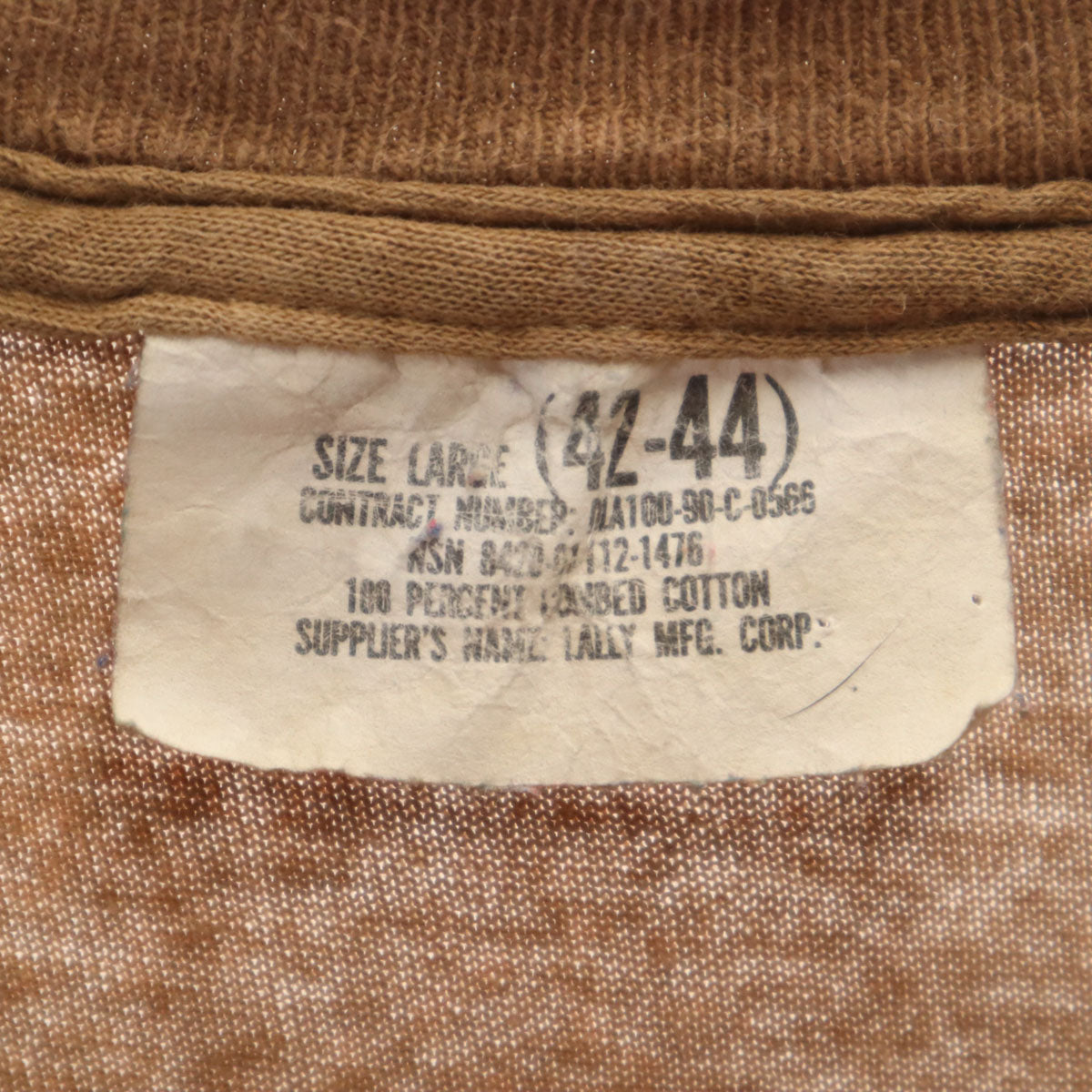 US ARMY アメリカ軍 90s オールド DLA 半袖 Tシャツ L ブラウン シングルステッチ メンズ