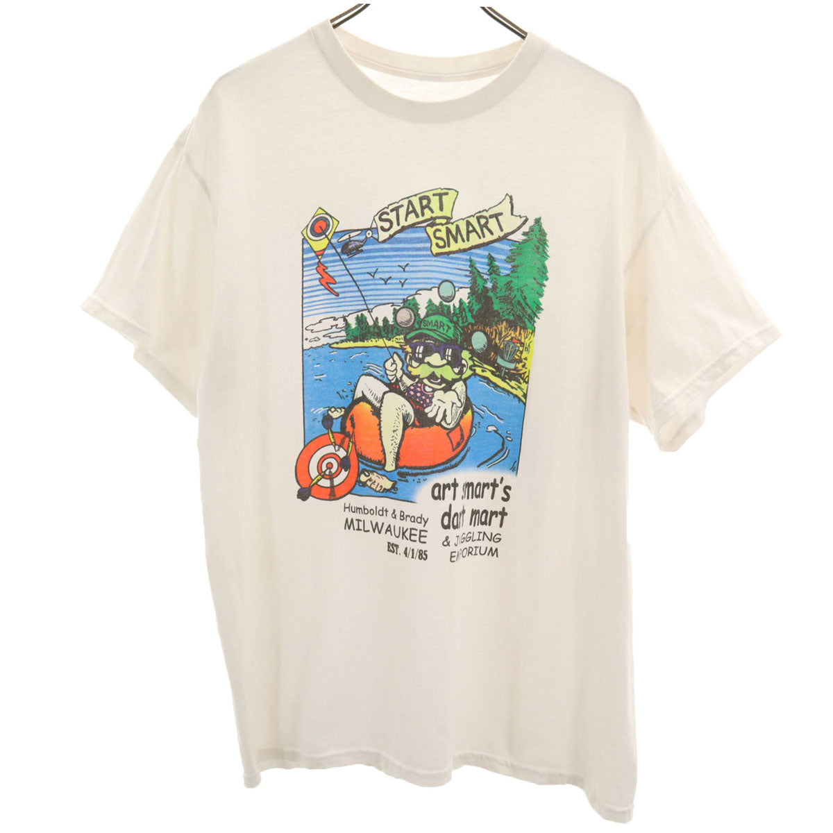 OLD オールド 90s プリント 半袖 Tシャツ 白 メンズ
