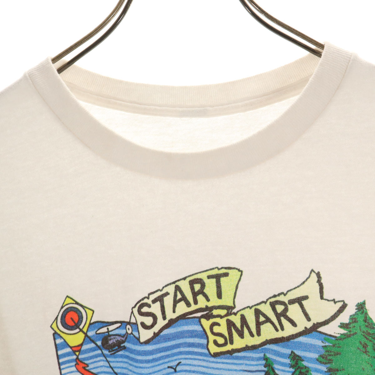 OLD オールド 90s プリント 半袖 Tシャツ 白 メンズ